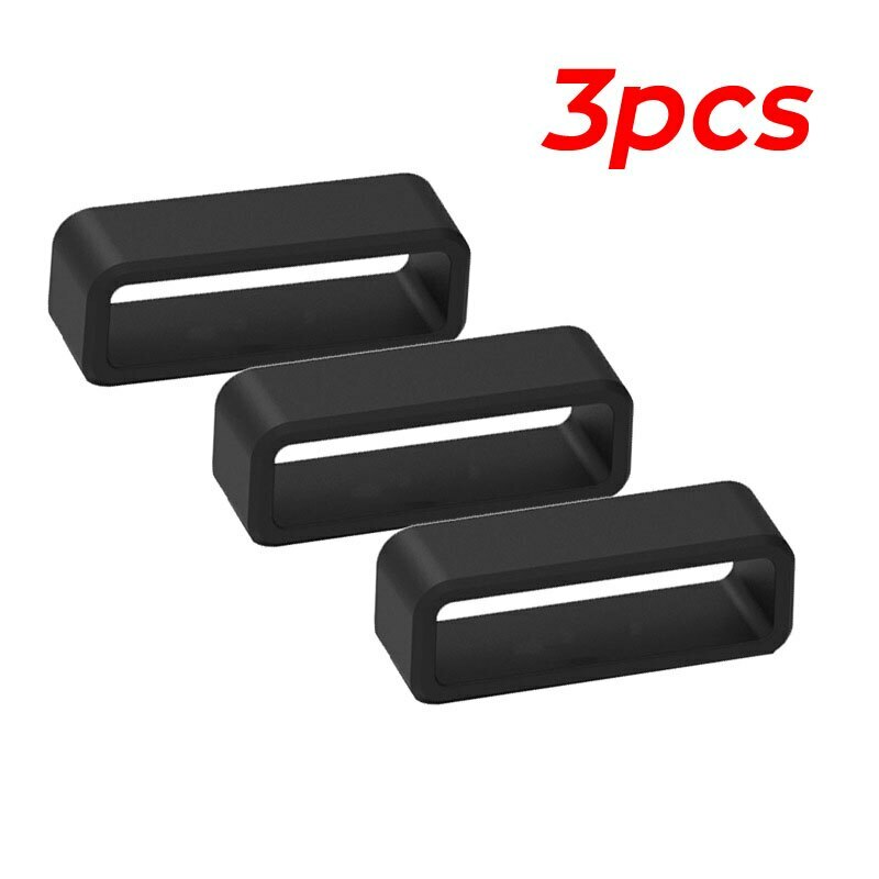 3pcs Silicone Watch Band Ring Loops 12-22mm 24mm-30mm Rubber Strap Clasp Locker