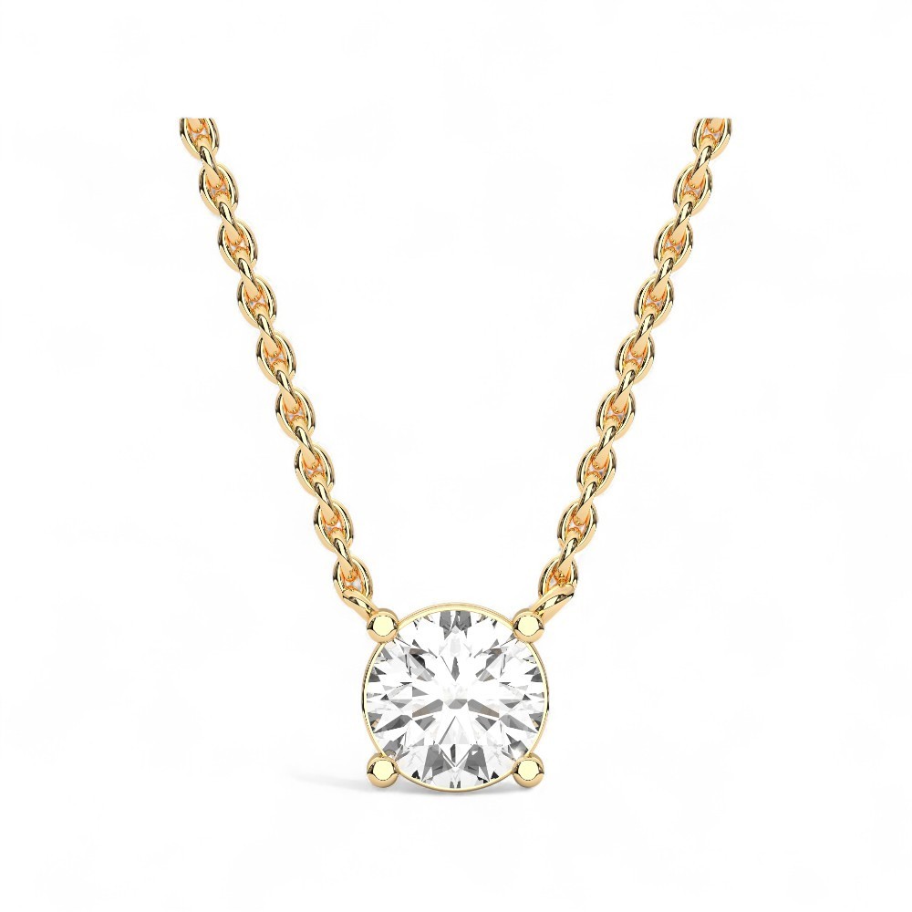 Certified 0.50ct Round Lab Created Grown Diamond Pendant Necklace 14k White Gold