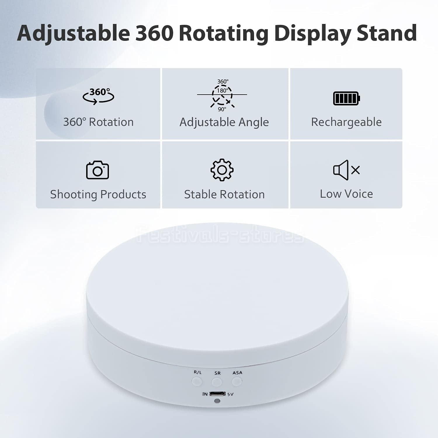 360° Electric Motorized Rotating Display Stand Jewelry Photography Show Holder