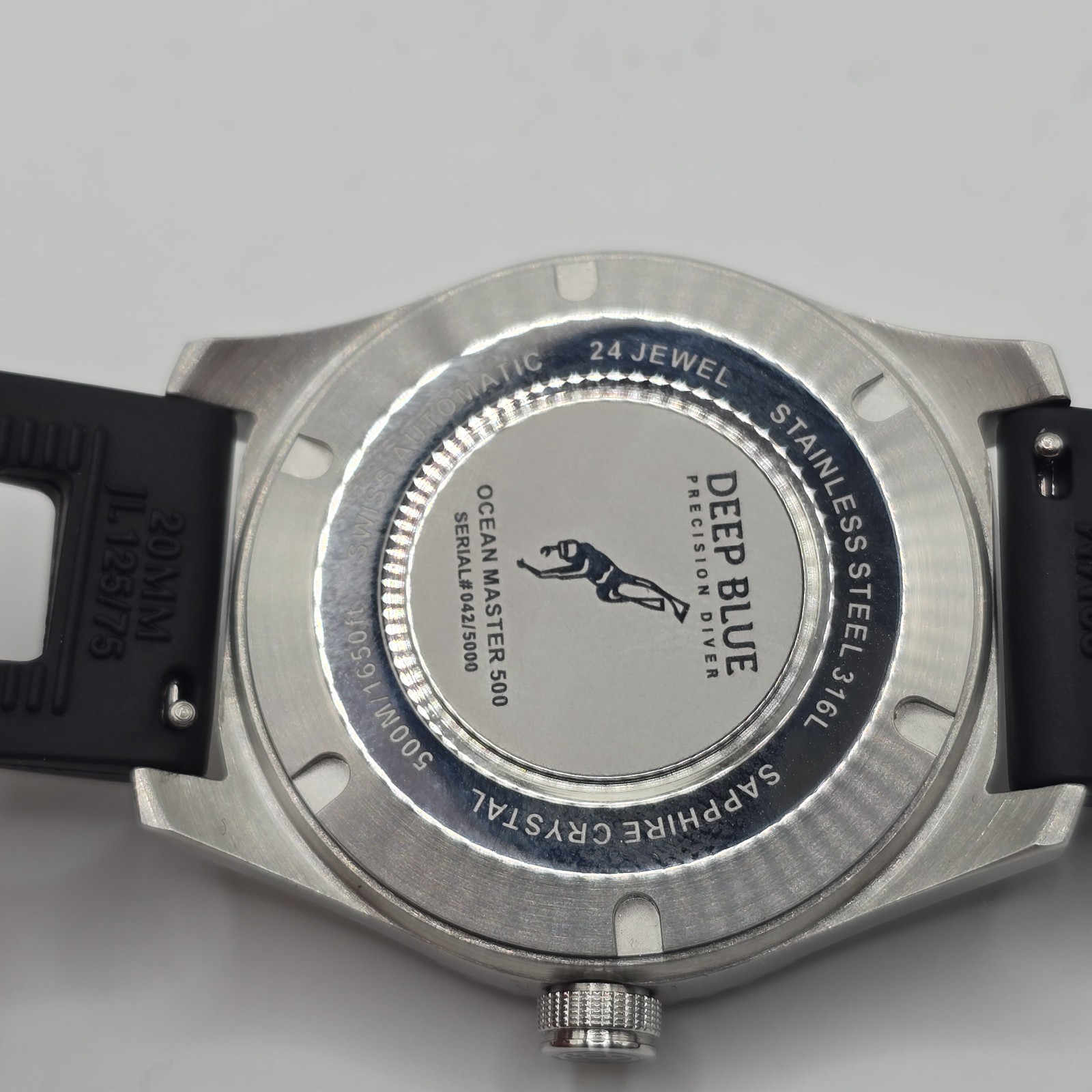 Deep Blue Men’s Ocean Master 500 Swiss Automatic Watch Black Dial 40mm