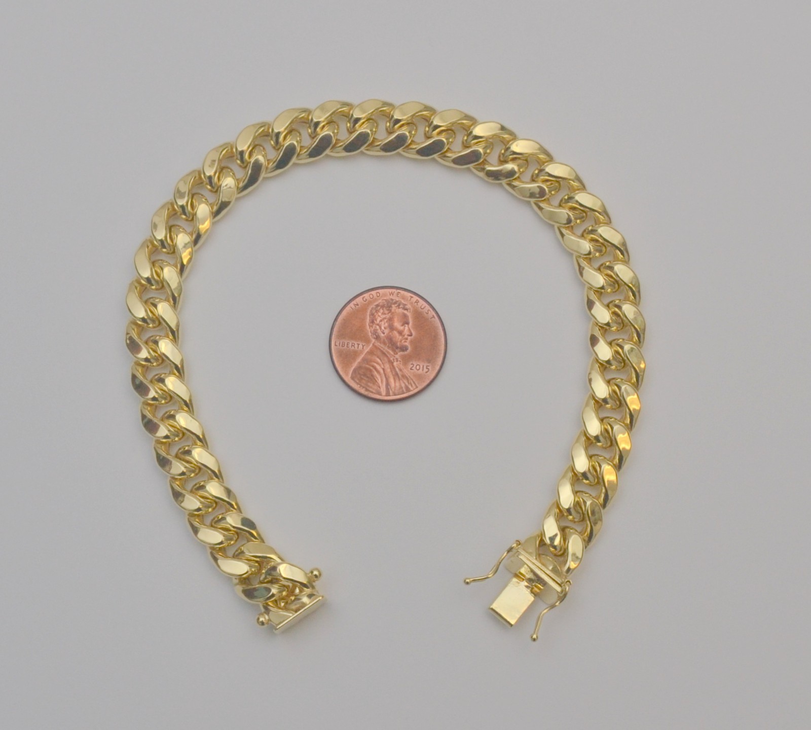 8.25” 10K Yellow Gold Cuban Link Bracelet – Men’s Box Clasp Hollow Style