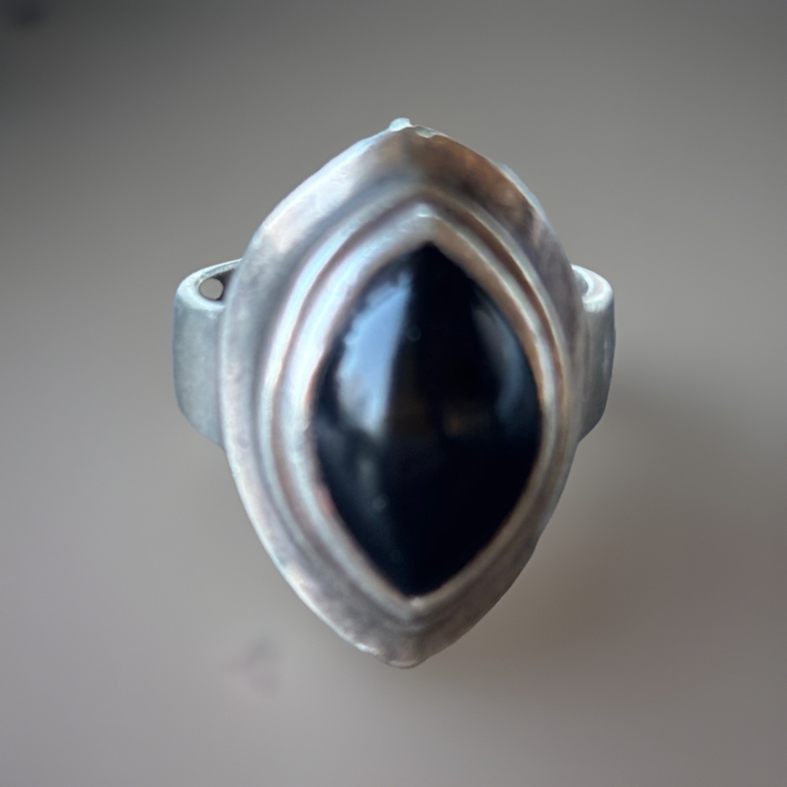 Sajen Sterling Silver Ring 925 Onyx Stone Size 6
