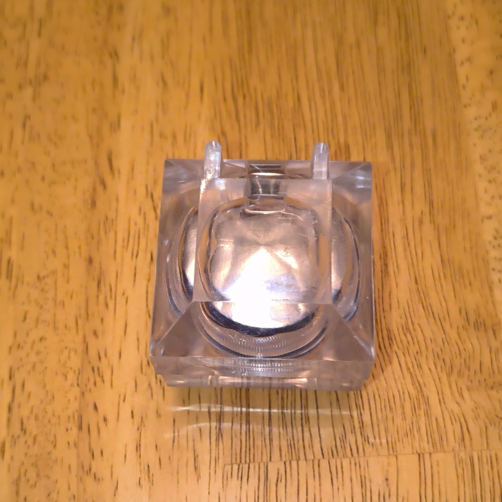 Clear Acrylic Square Ring Jewelry Box w/ Black Velvet Lined Insert, 1pc