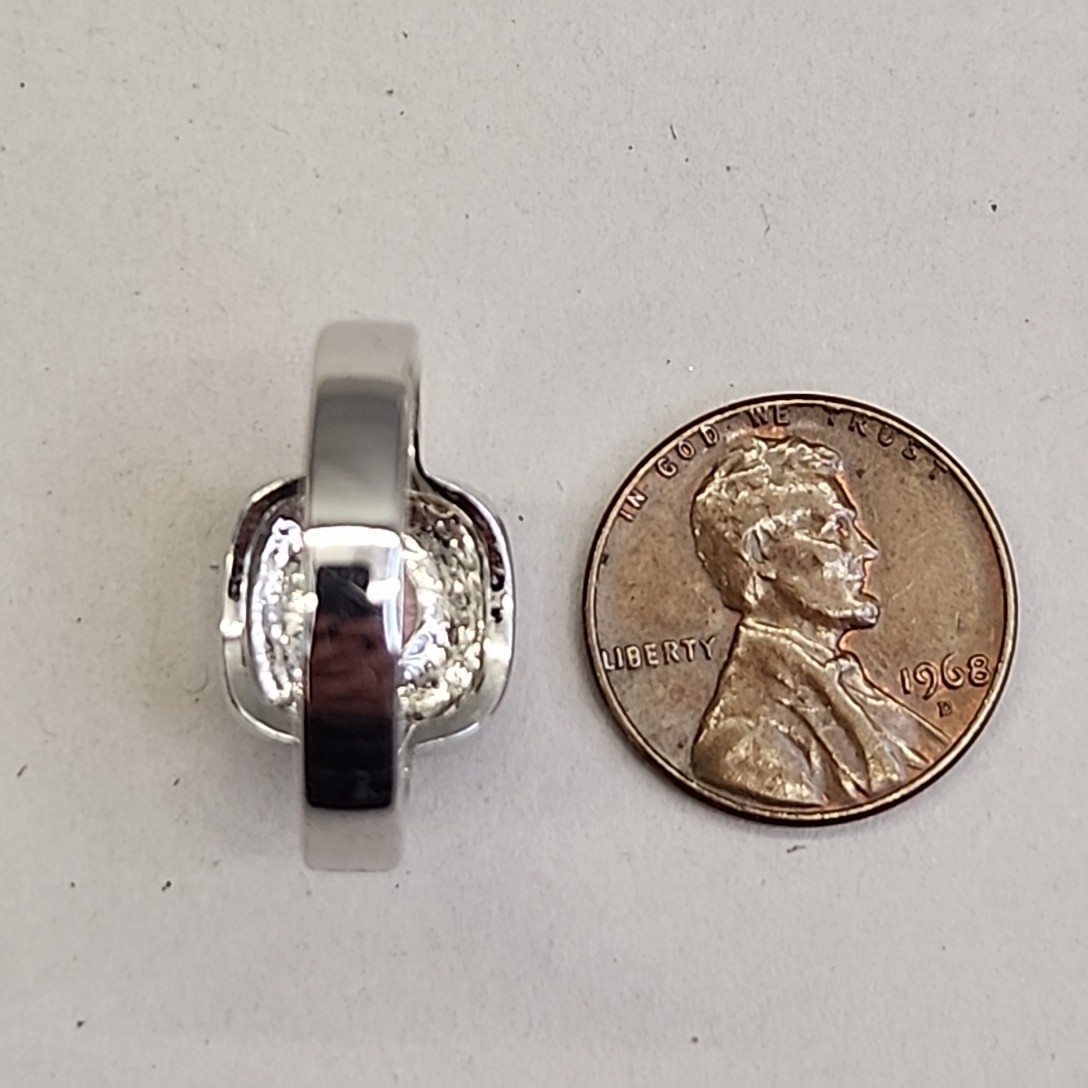 Lab Created Pink Ruby Ring PDJ Cushion Silver Plated 8