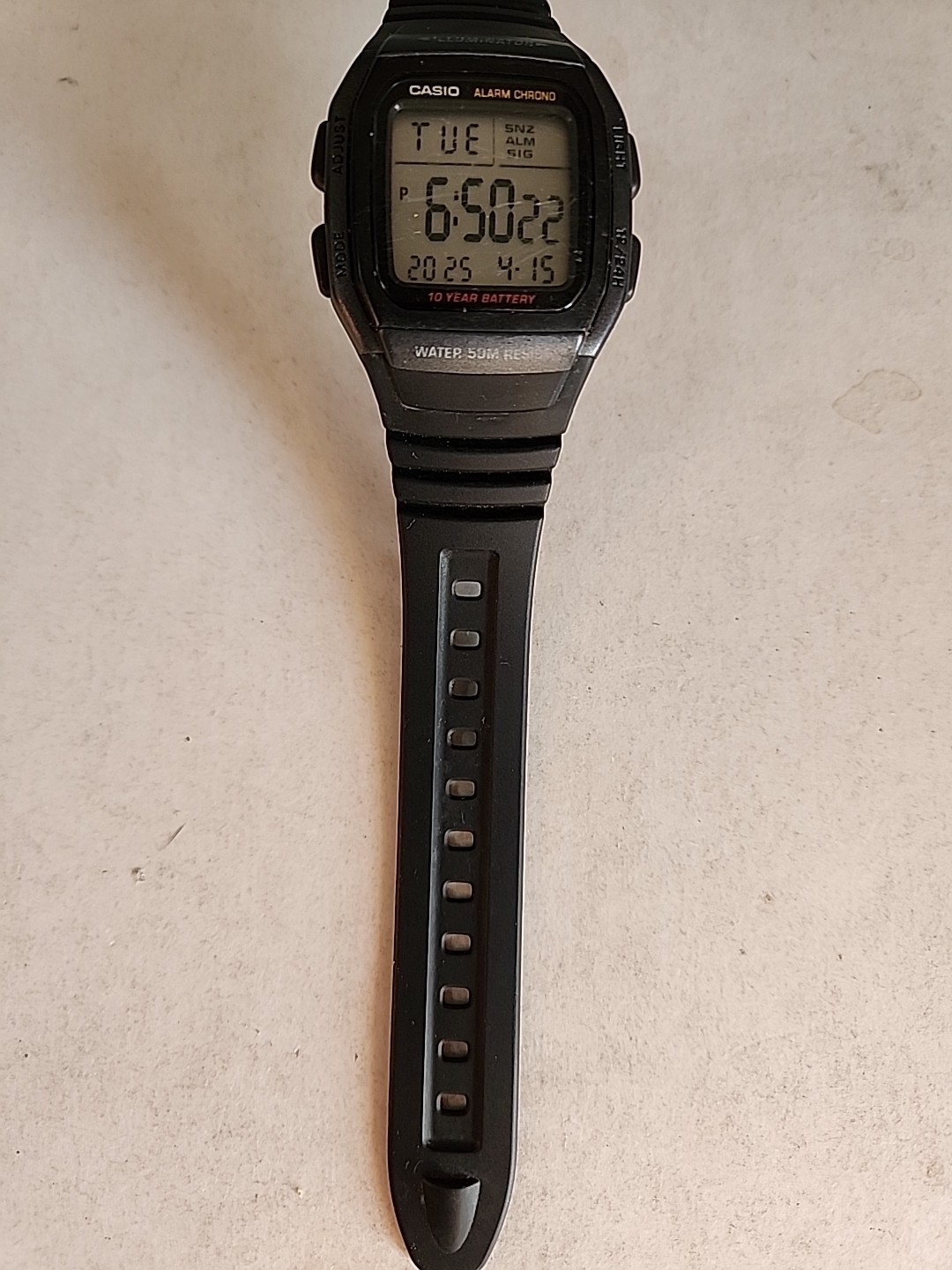 Casio 3239 W-96H Men’s Alarm Chronograph Digital Watch WR 50M Black Resin