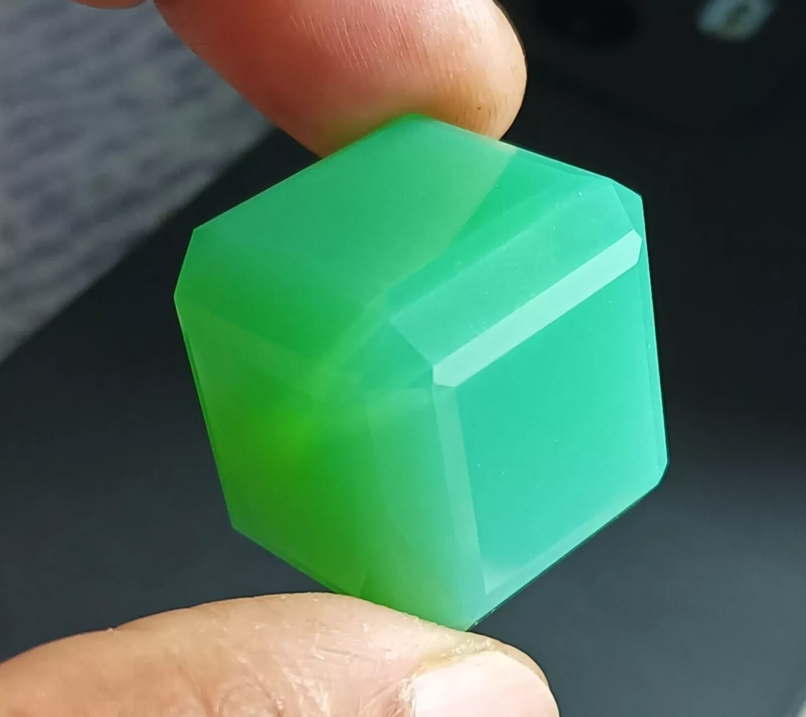 145.00 Ct Natural Green Opal Cube Welo Australian Certified Untreated Gemstone