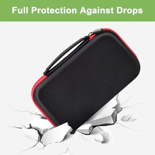 Battery Organizer Case for AA AAA Batteries, Storage Holder Box with Mesh Red