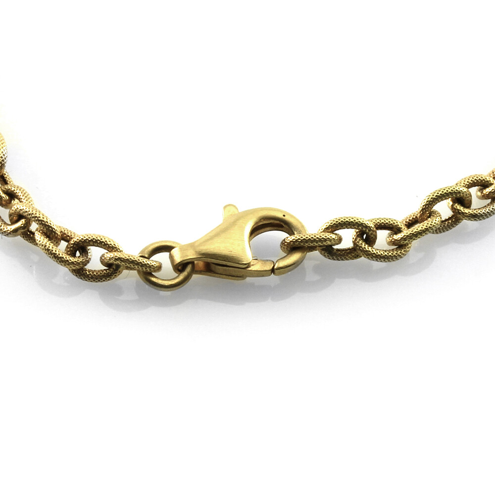 Signed Designer Yvel Sapphire & Textured Gold Bead Necklace in 18KY Gold