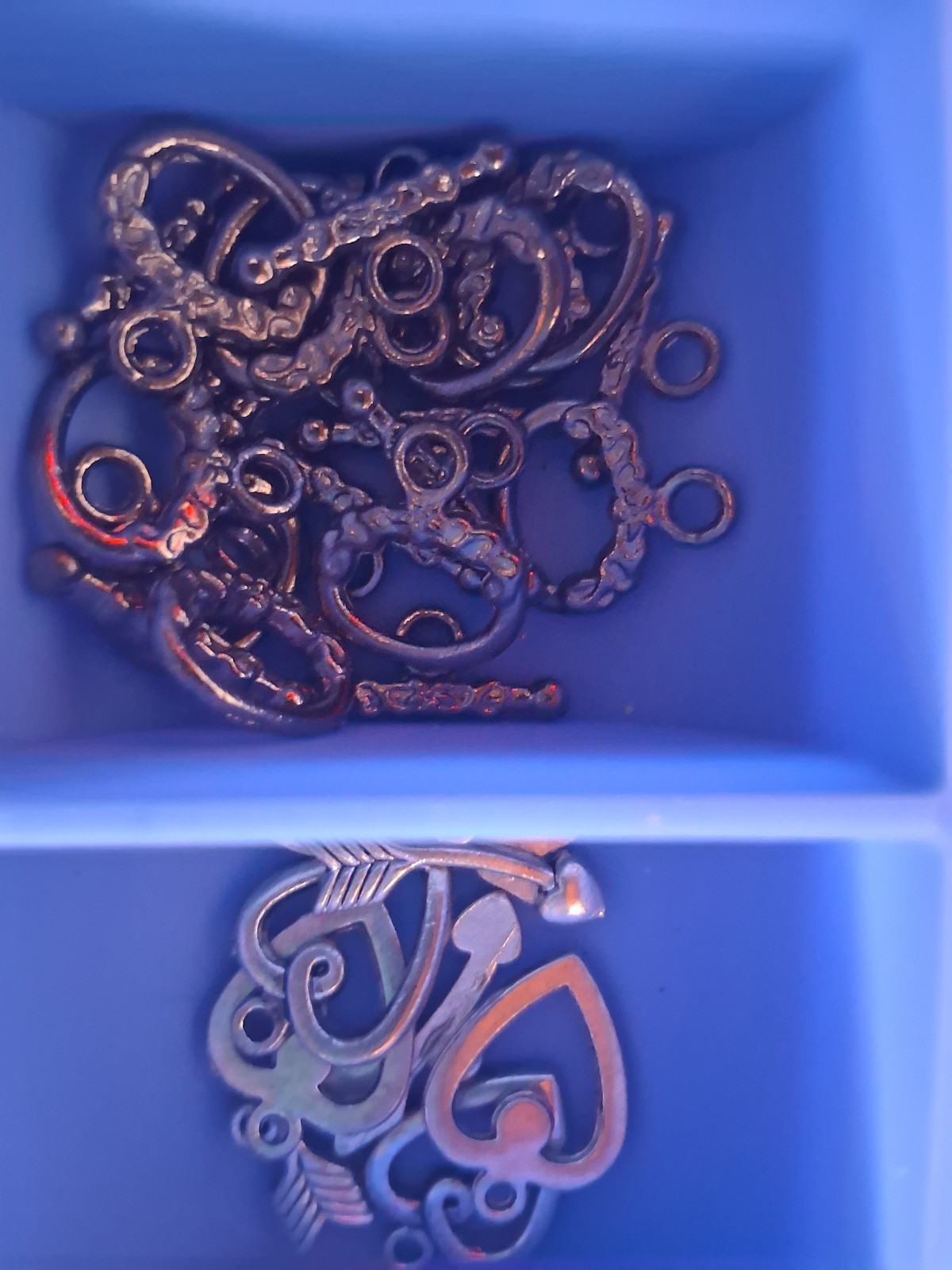 HUGE Mixed Charm Lot, Watch Faces W/batt, Toggles, Jump Rings, Clasps