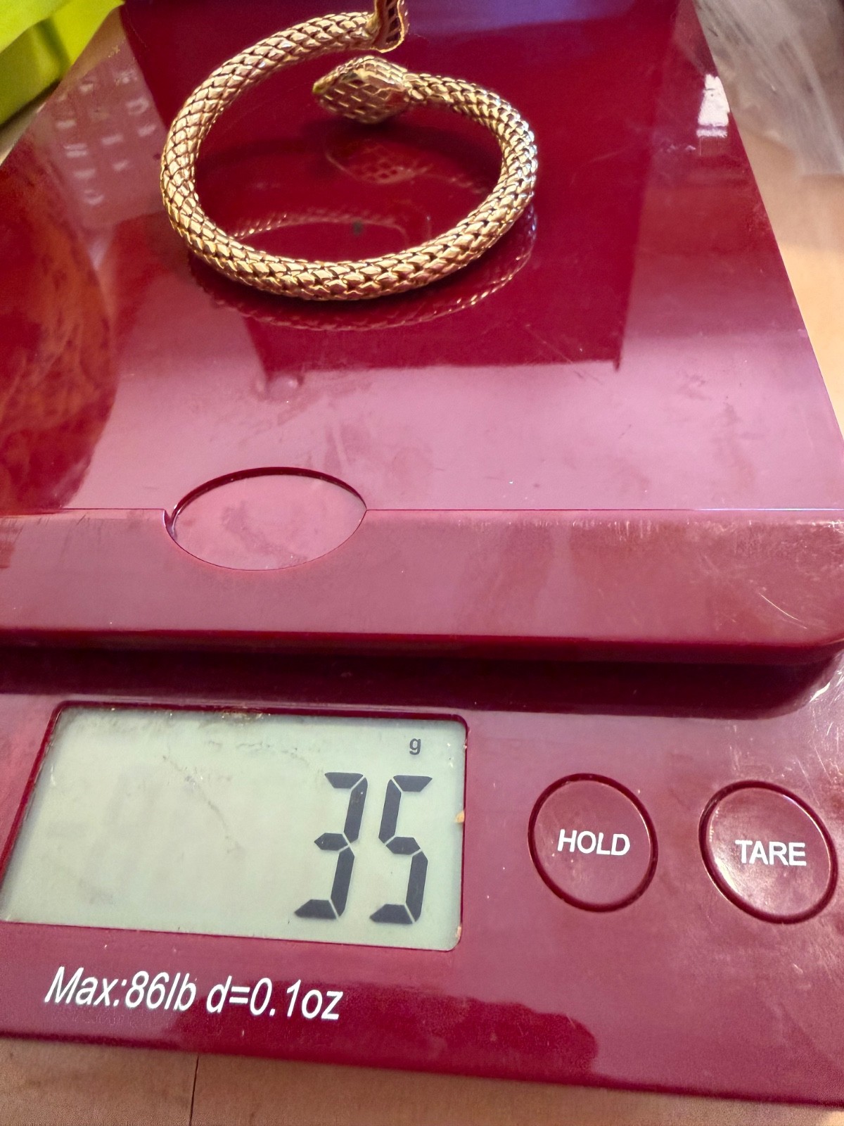 14K Snake Bypass Bangle Bracelet with Ruby Eyes – Made in Italy