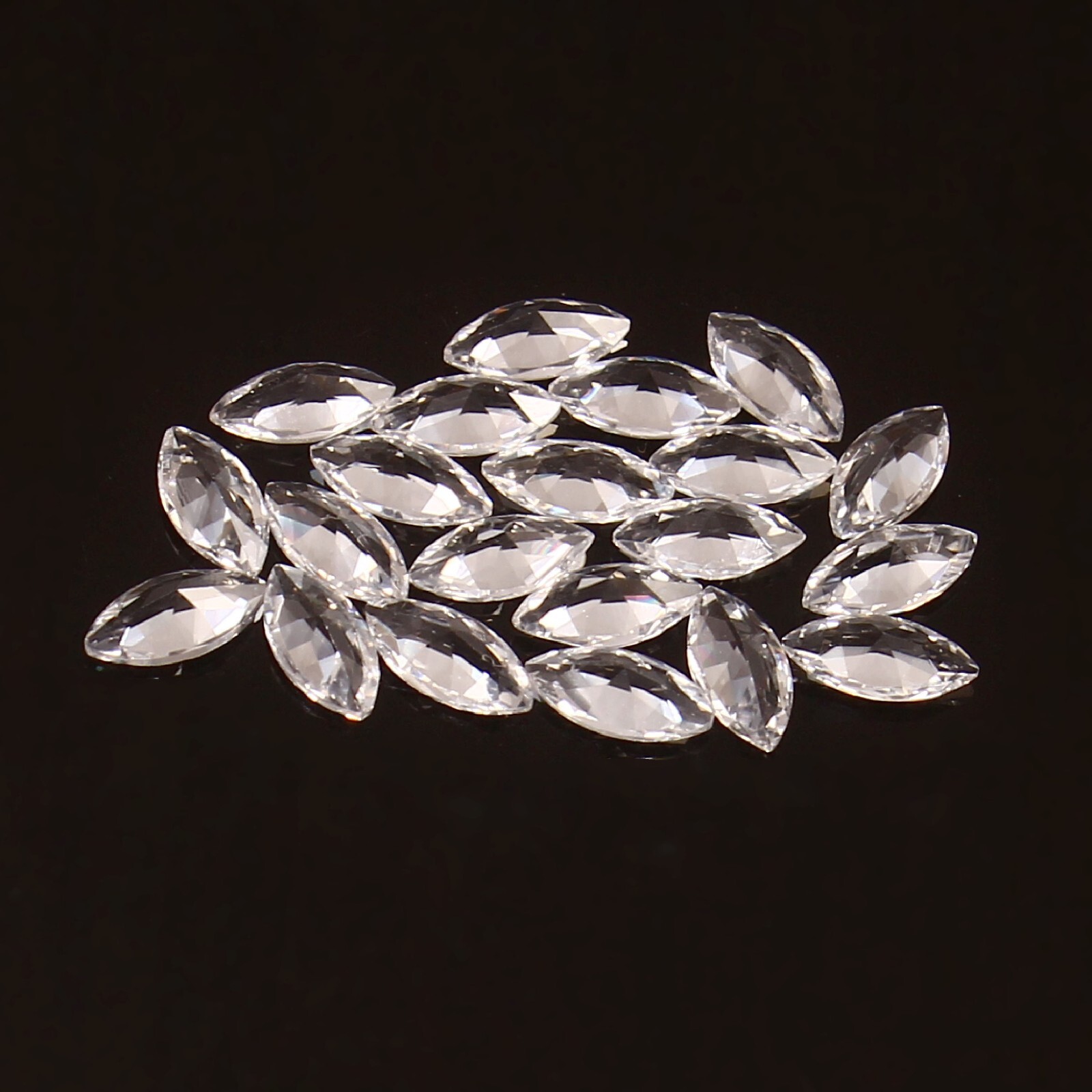 AAA Flawless Ceylon White Sapphire Loose Marquise Gemstone Cut Lot 5 x 2.50 MM
