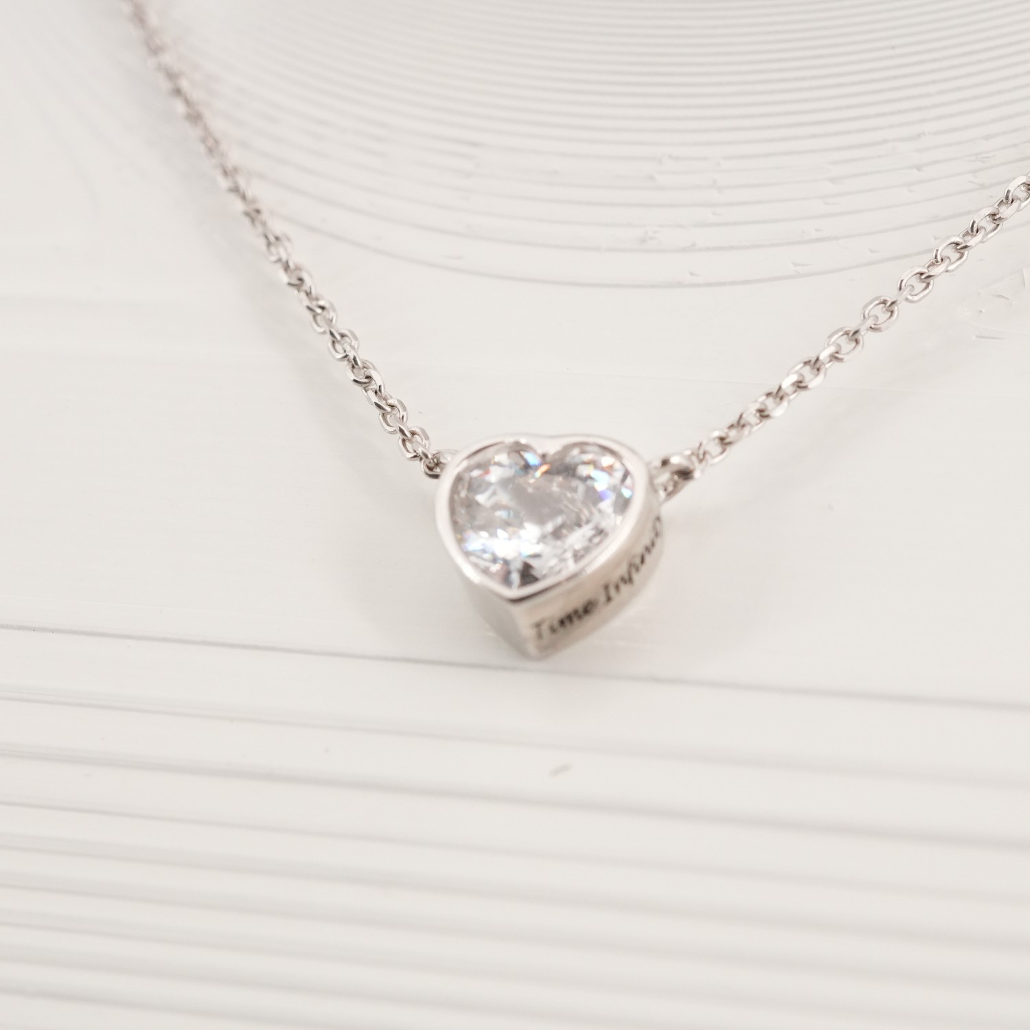 3.75g Vintage 925 Sterling Silver Crystal & CZ Slide Pendant Necklace 16in China