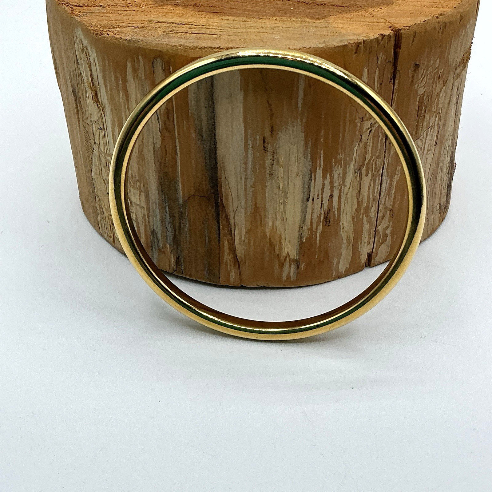 14k Yellow Gold RESIN CORE Milor Italy Bangle Bracelet Signed HAS CHIP See photo