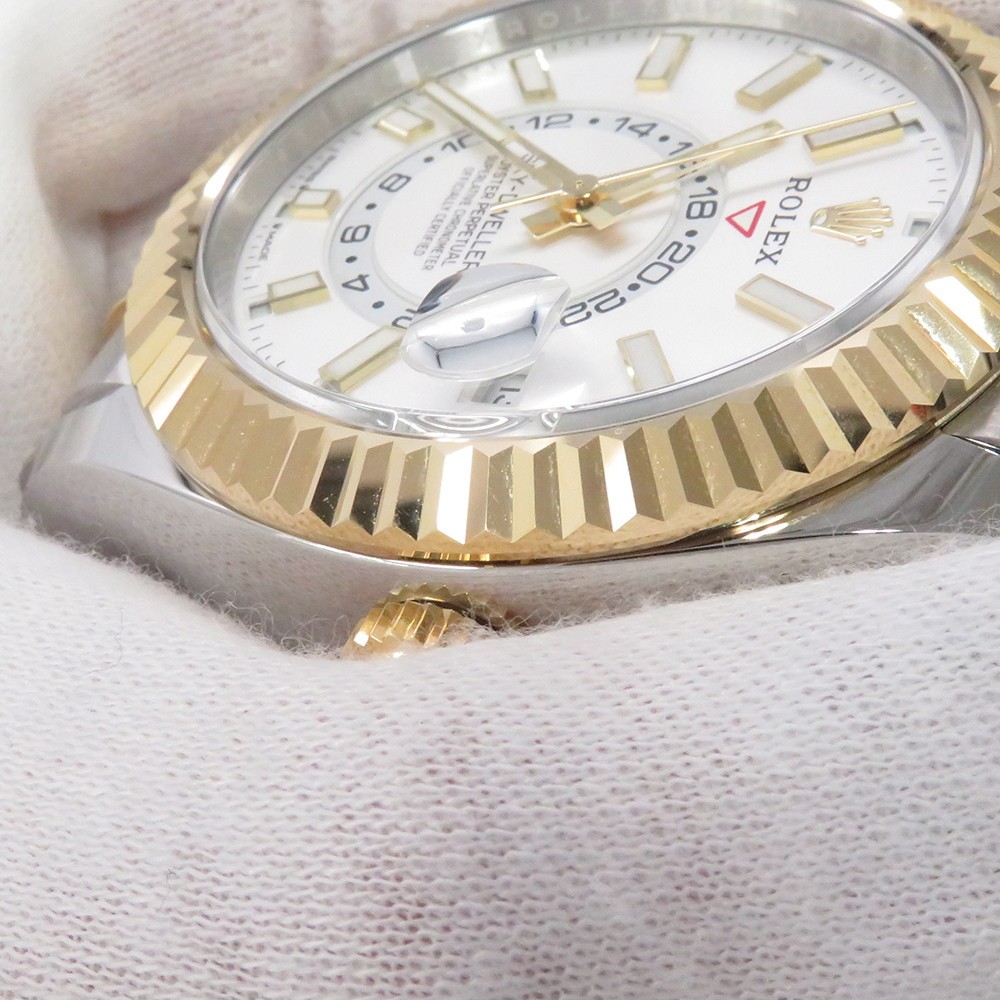 ROLEX Sky-Dweller 42mm Stainless Steel 18K White Gold White Dial 336933