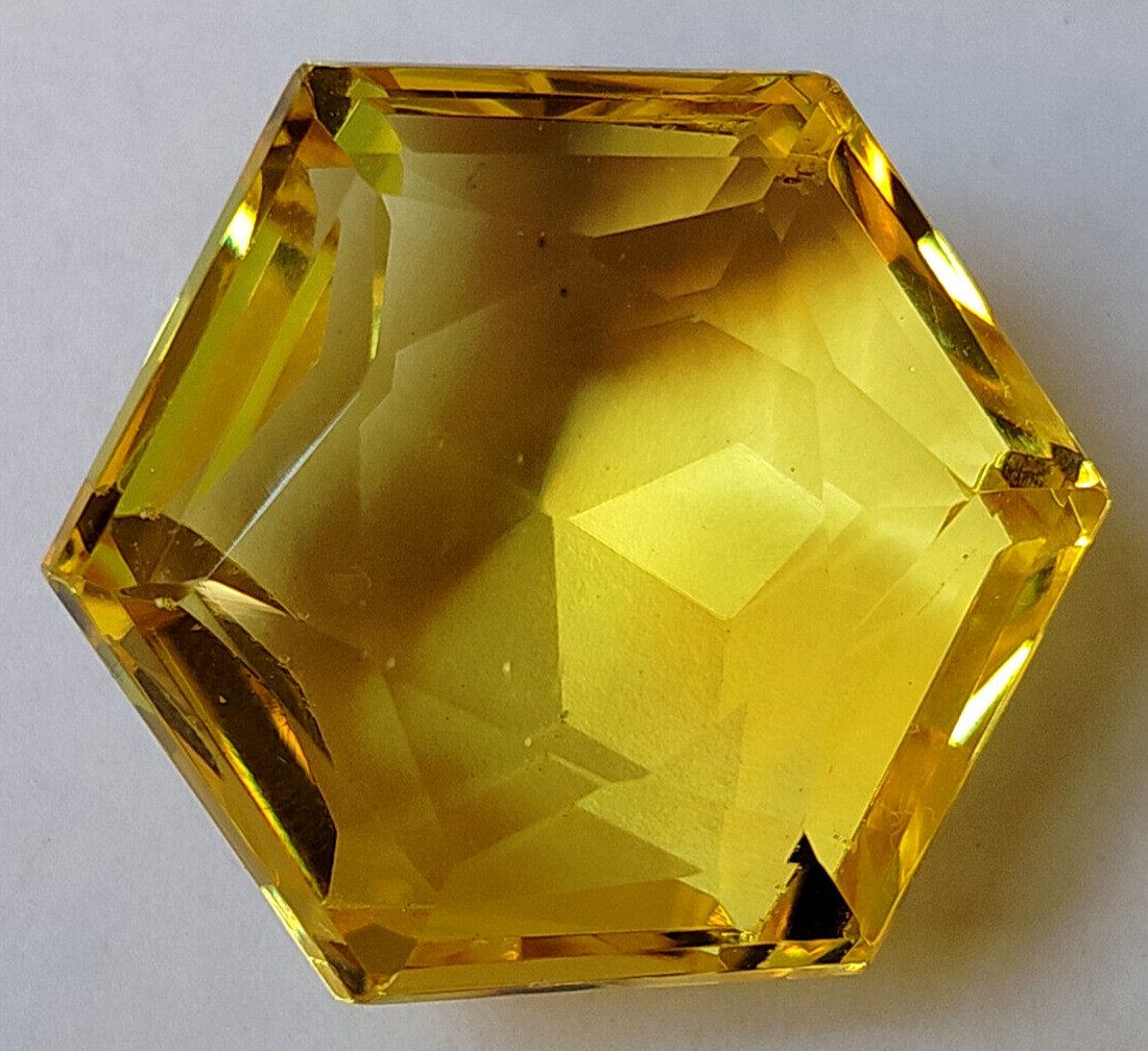 AAA+ 105 Ct. Large Yellow Topaz Hexagon Cut Loose Gemstone for Ring & Pendant