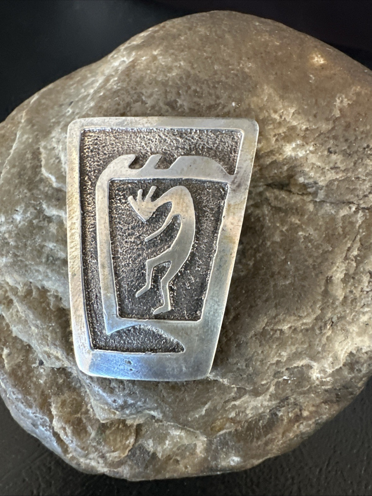 Old Pawn Kokopelli Native American Navajo Sterling Silver Pin 1.5″ 19163