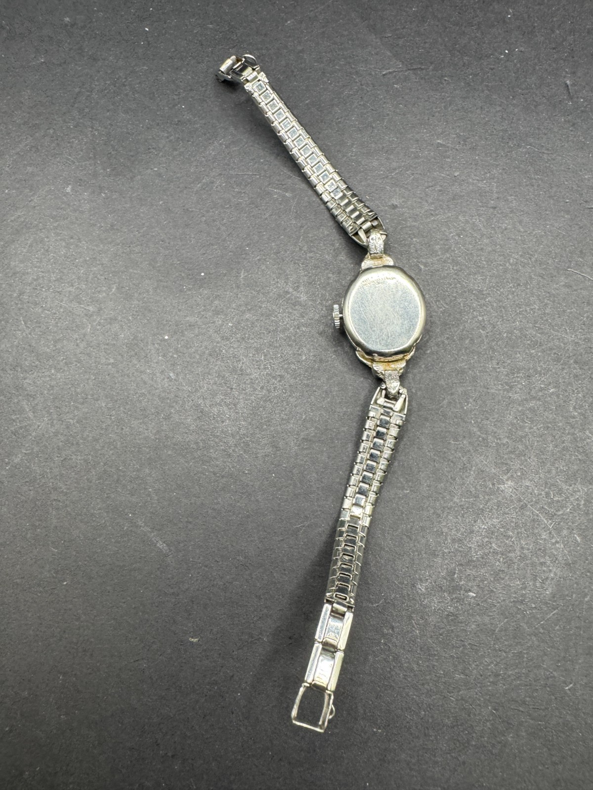 Vtg Woldman Classic Women’s Wristwatch Rhinestone Silver Tone Swiss Made 16.6mm