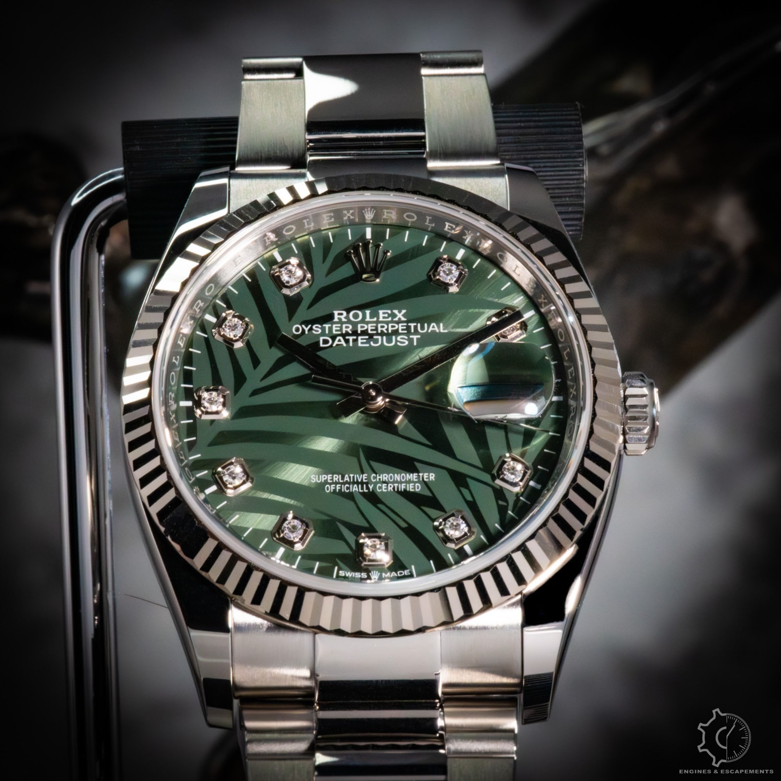 Rolex Datejust 36 126234 Green Palm Dial Oyster Bracelet Box & Papers