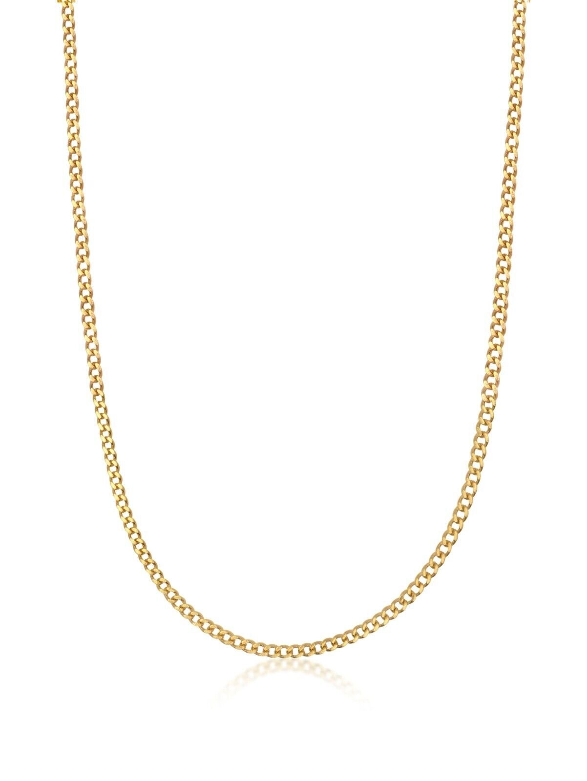 14K Solid Yellow Gold Cuban 2.5mm Chain Necklace 16″ 18″ 20″ 22″ 24″ 26″ 30″