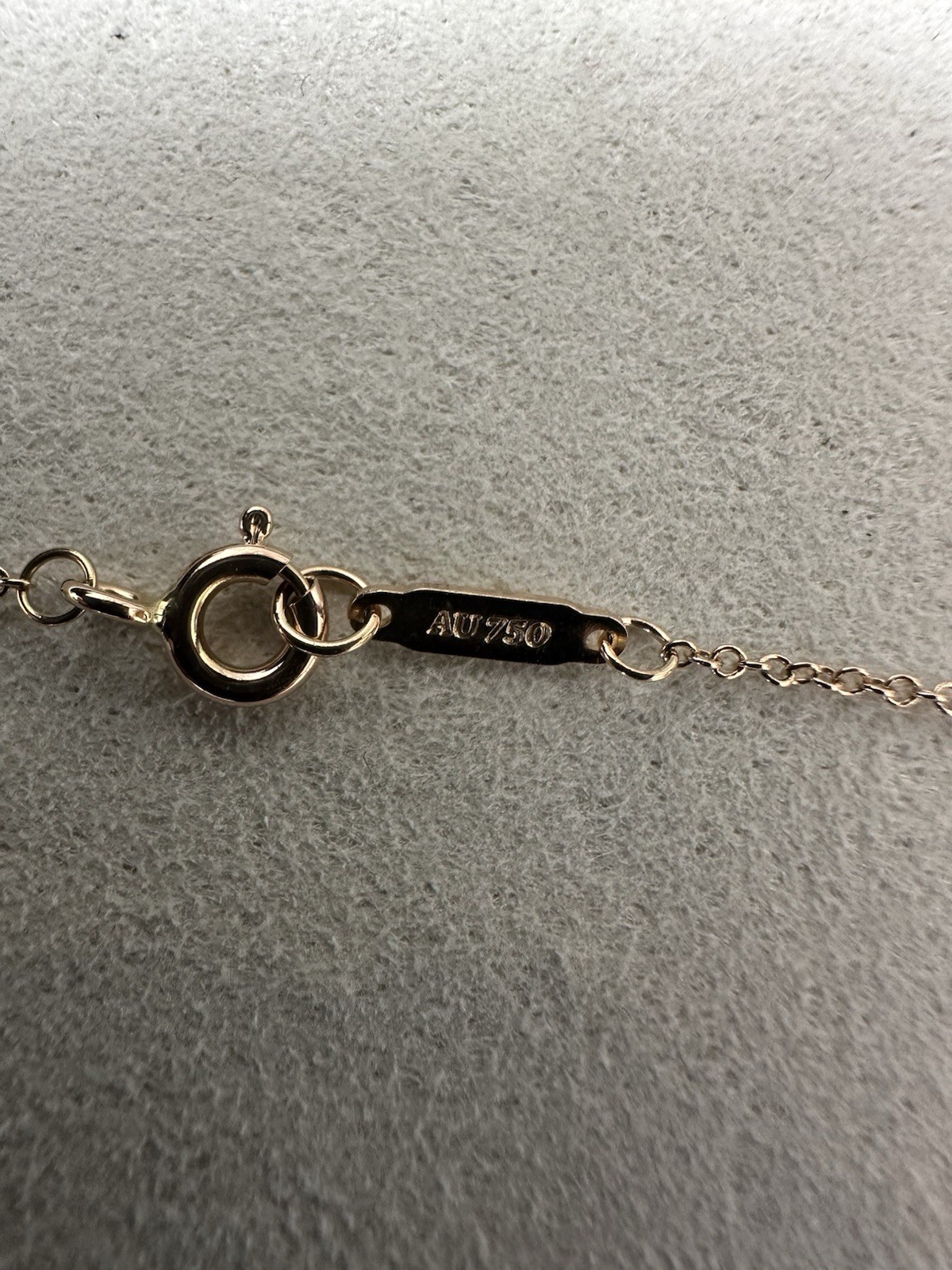 Tiffany & Co 18K Rose Gold Heart Tag Pendant Necklace w/ Alphabet Letter A