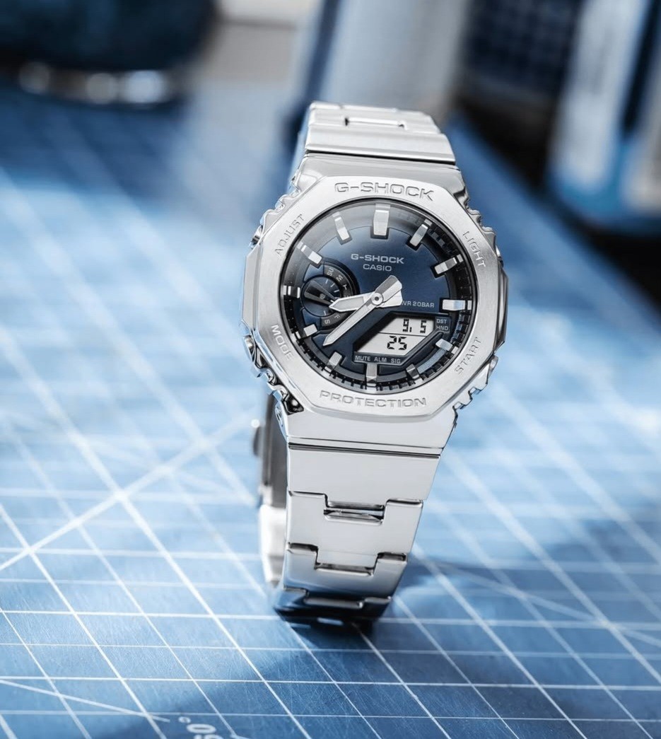 Casio G-Shock GM-2110D-2B Analog Digital Stainless Steel 200M Watch