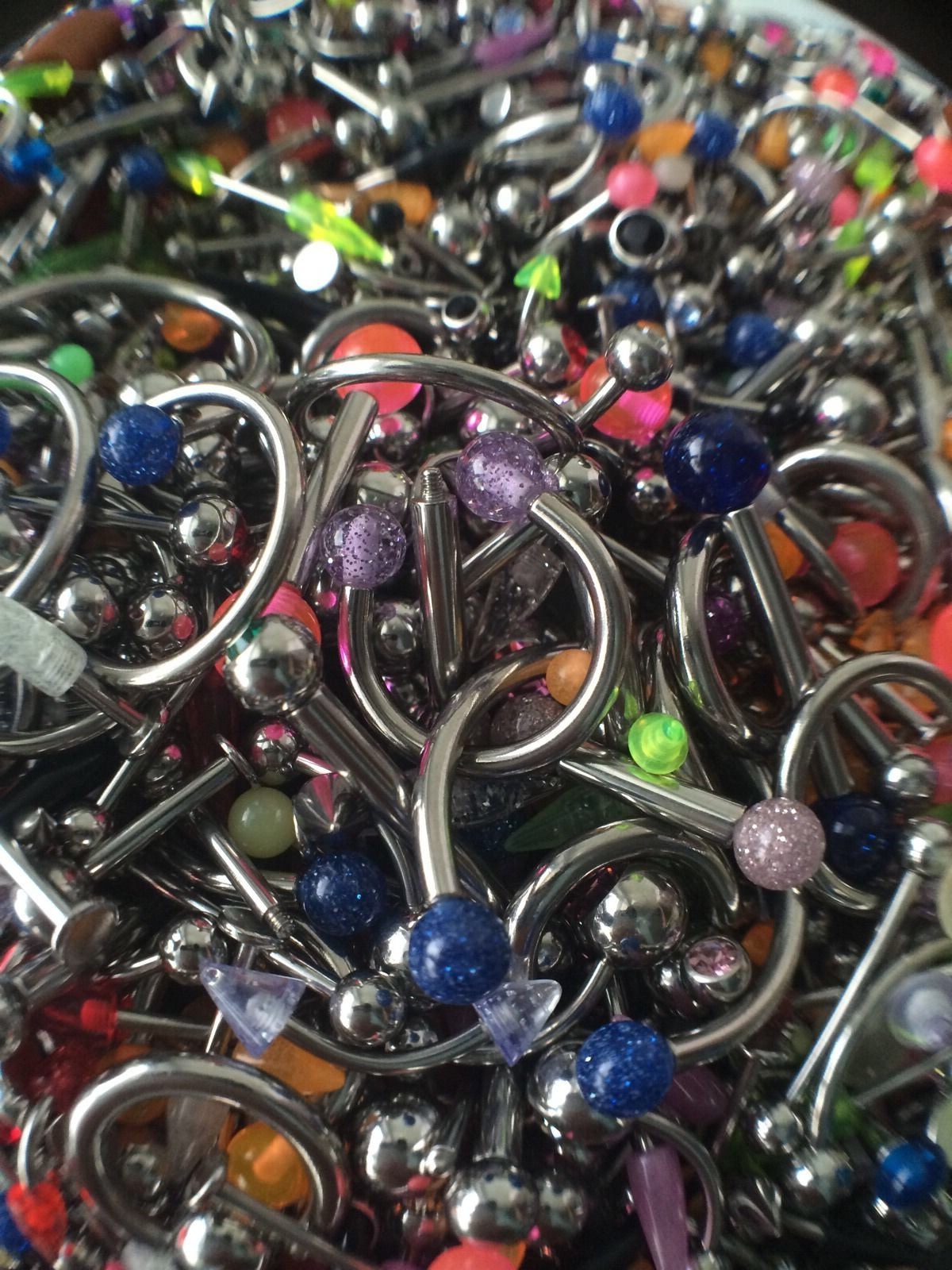 Wholesale 100+ Body Jewelry Tongue Belly Lip Eyebrow Barbell Rings Stud Piercing