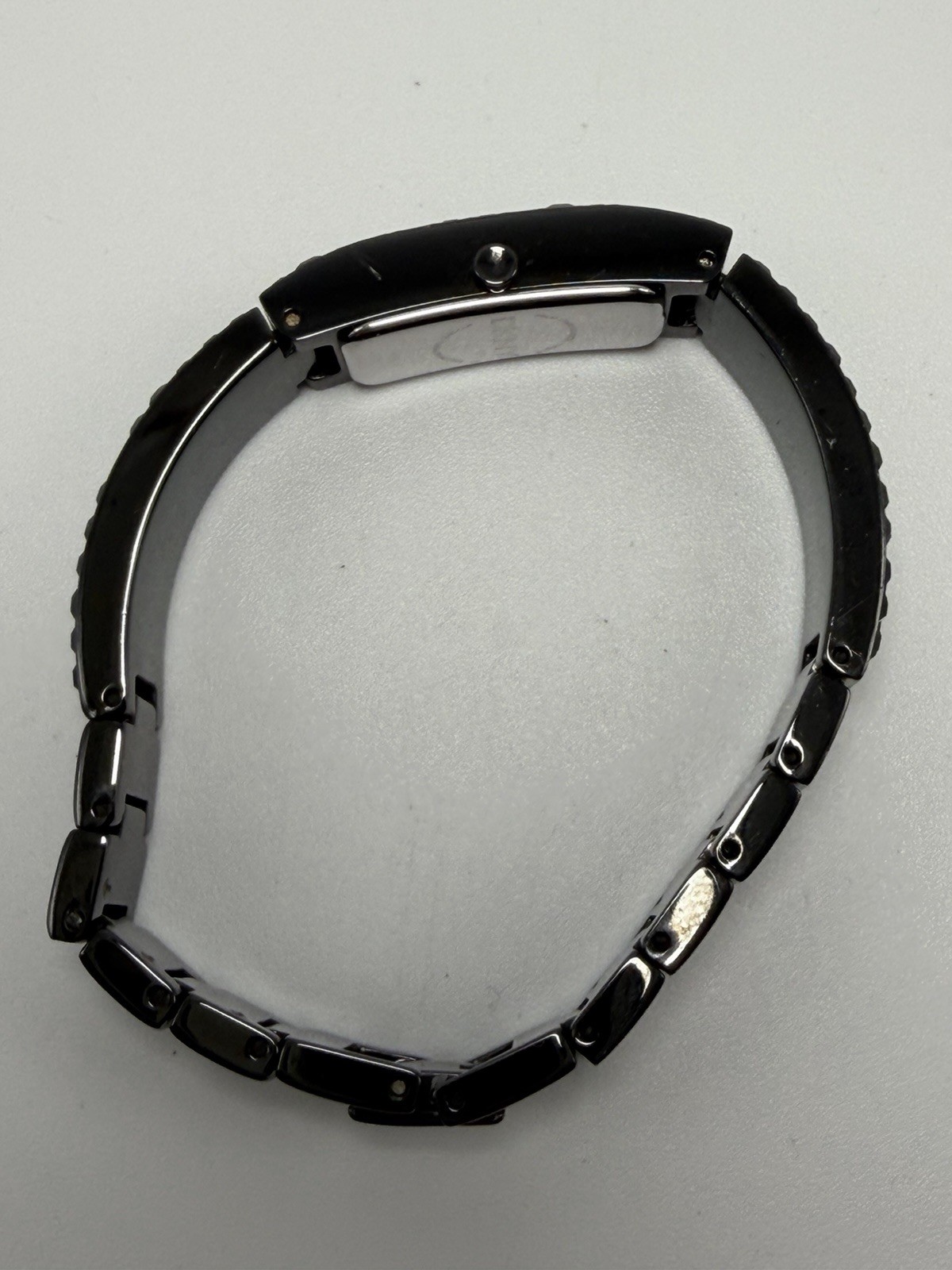DKNY NY-3897 New Battery Ladies Watch Black Crystals 12MM 6″ Solid Stainless