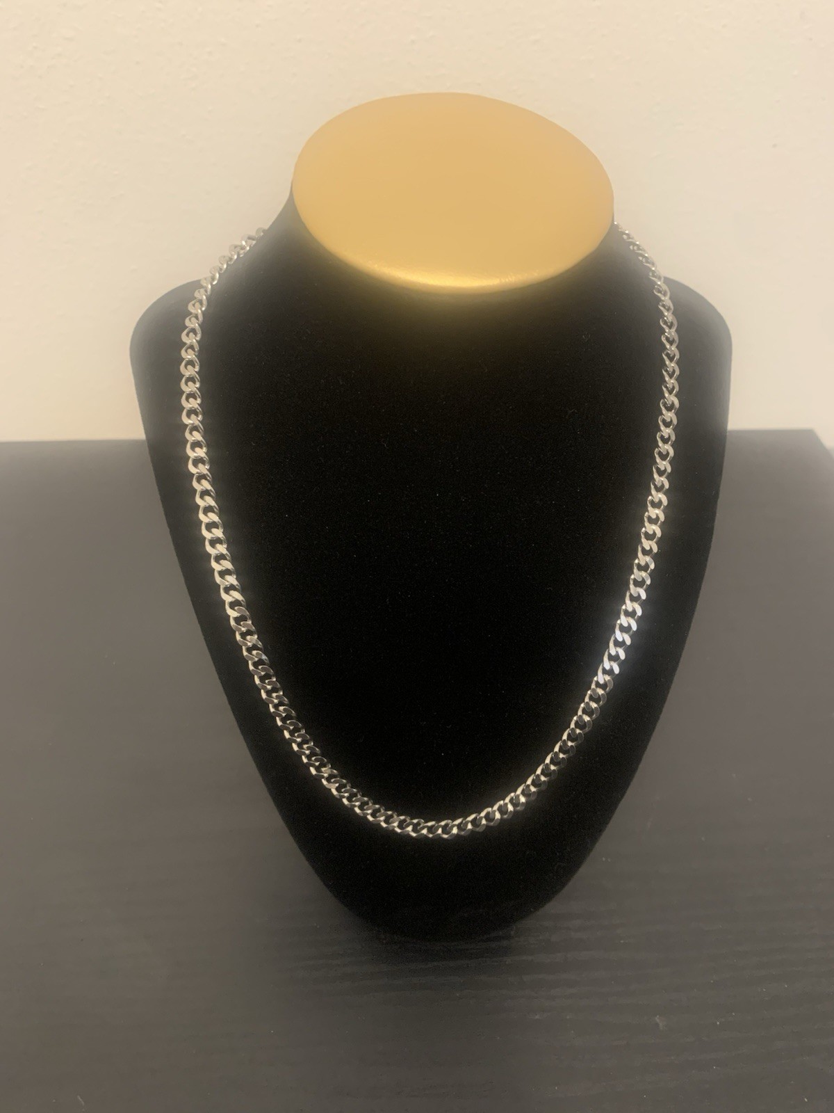 Rhodium Plated Stainless Steel Chain 6MM 20 Inches Long