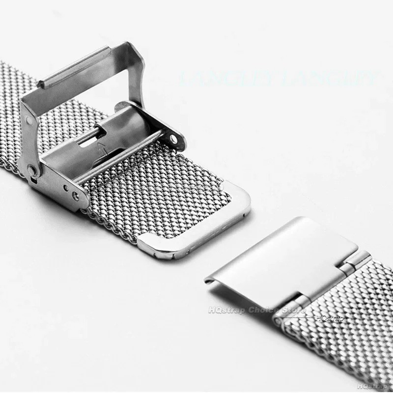 12–24mm Stainless Steel Mesh Metal Watch Strap Band Unisex
