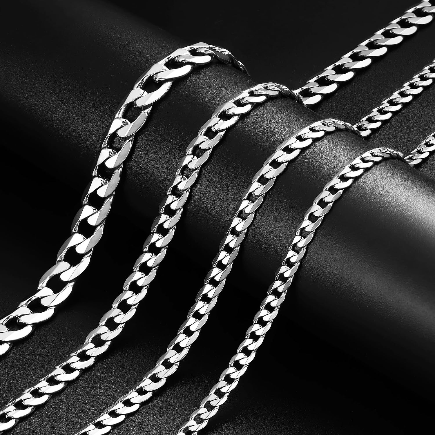 18-40″MEN Stainless Steel 3/4/5/6/8mm Silver Miami Cuban Curb Chain Necklace*155