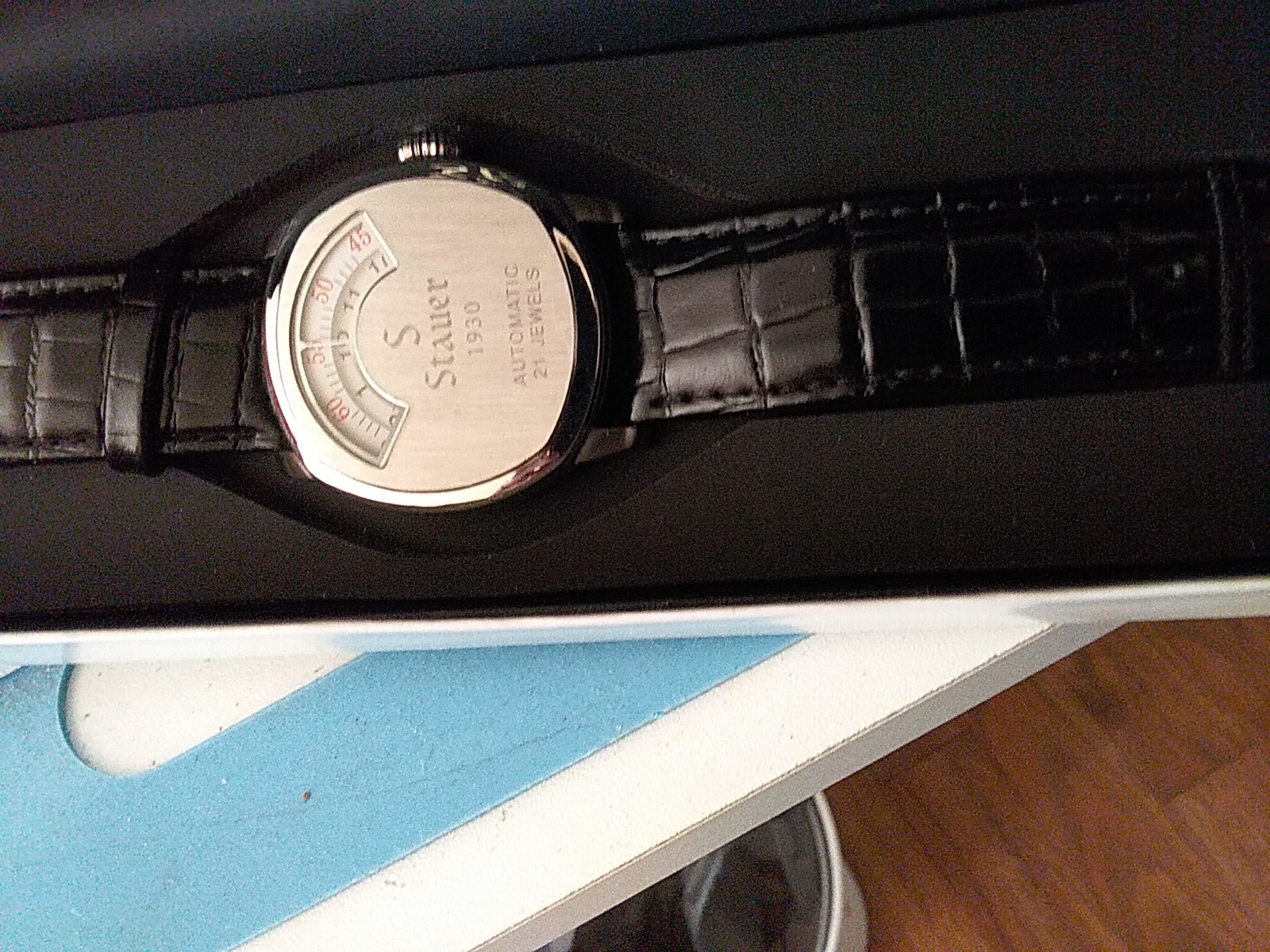 Stauer 1930 Dashtronic Automatic 21 Jewels Stainless Steel Watch Leather Strap