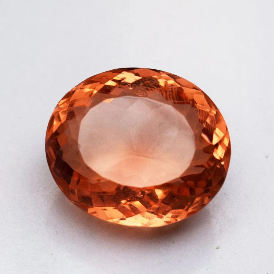128.75 CT Certified Imperial Topaz Oval Cut Flawless Loose Gemstone