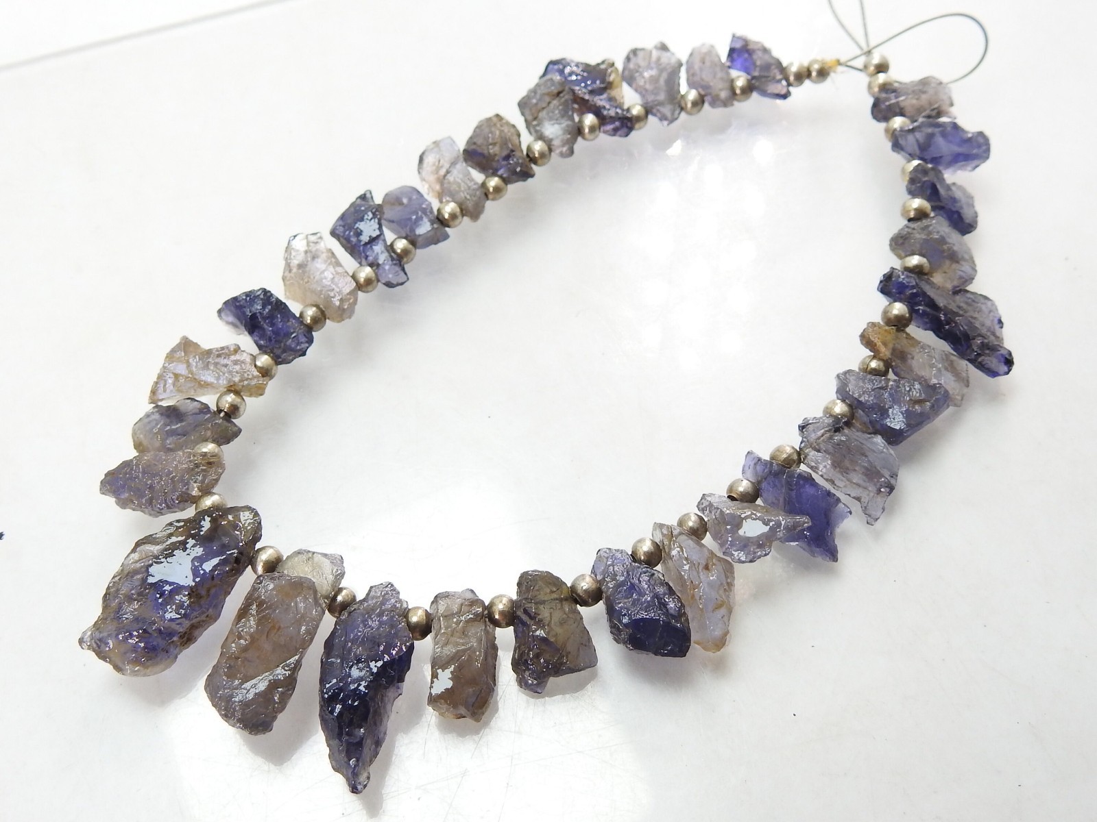 Natural Iolite Rough Nugget Beads 8″ Strand 15×7-9x6mm Raw Gemstone Loose Lot