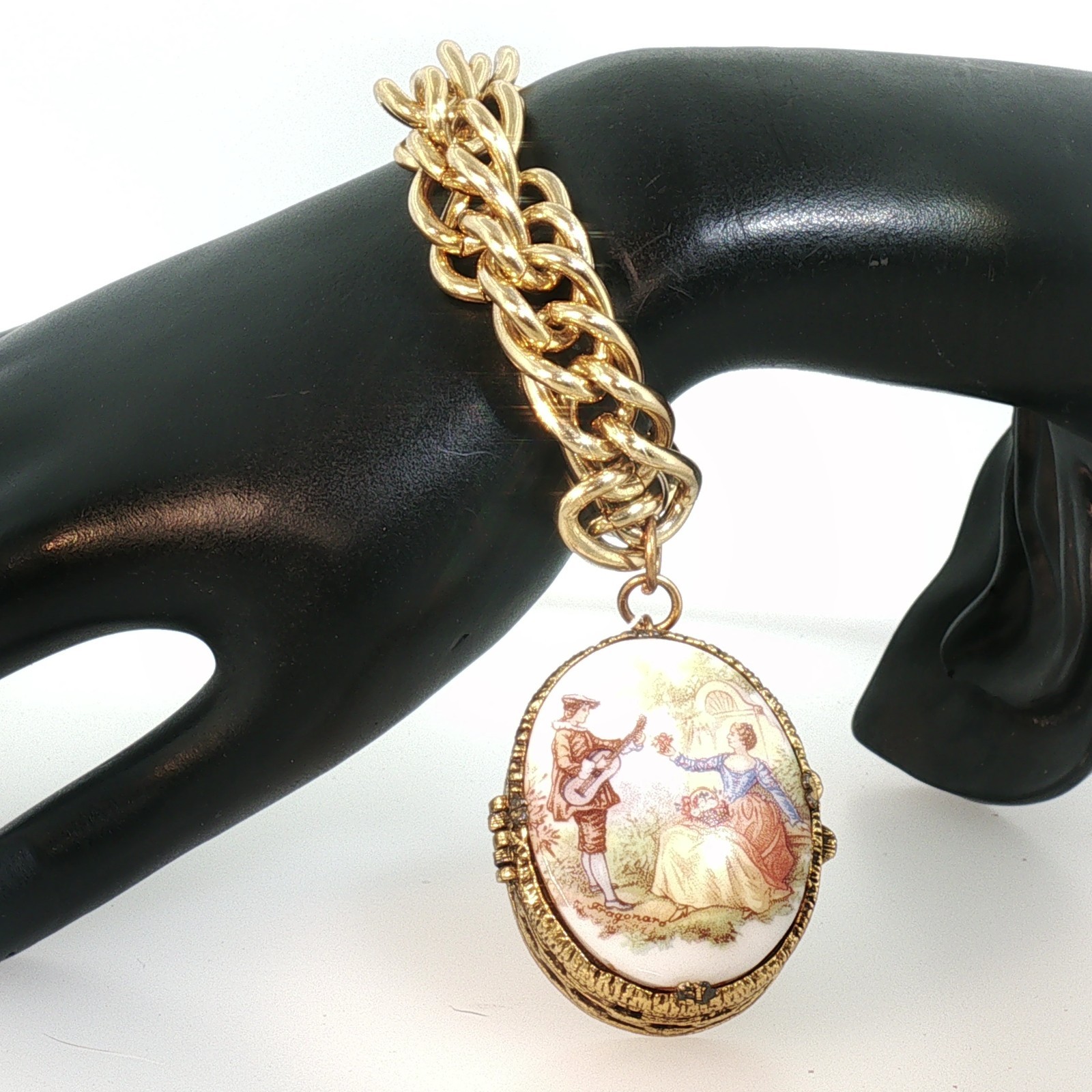 Vintage Mary Chess Gold-Tone Locket Bracelet Perfume Jewelry Collectible