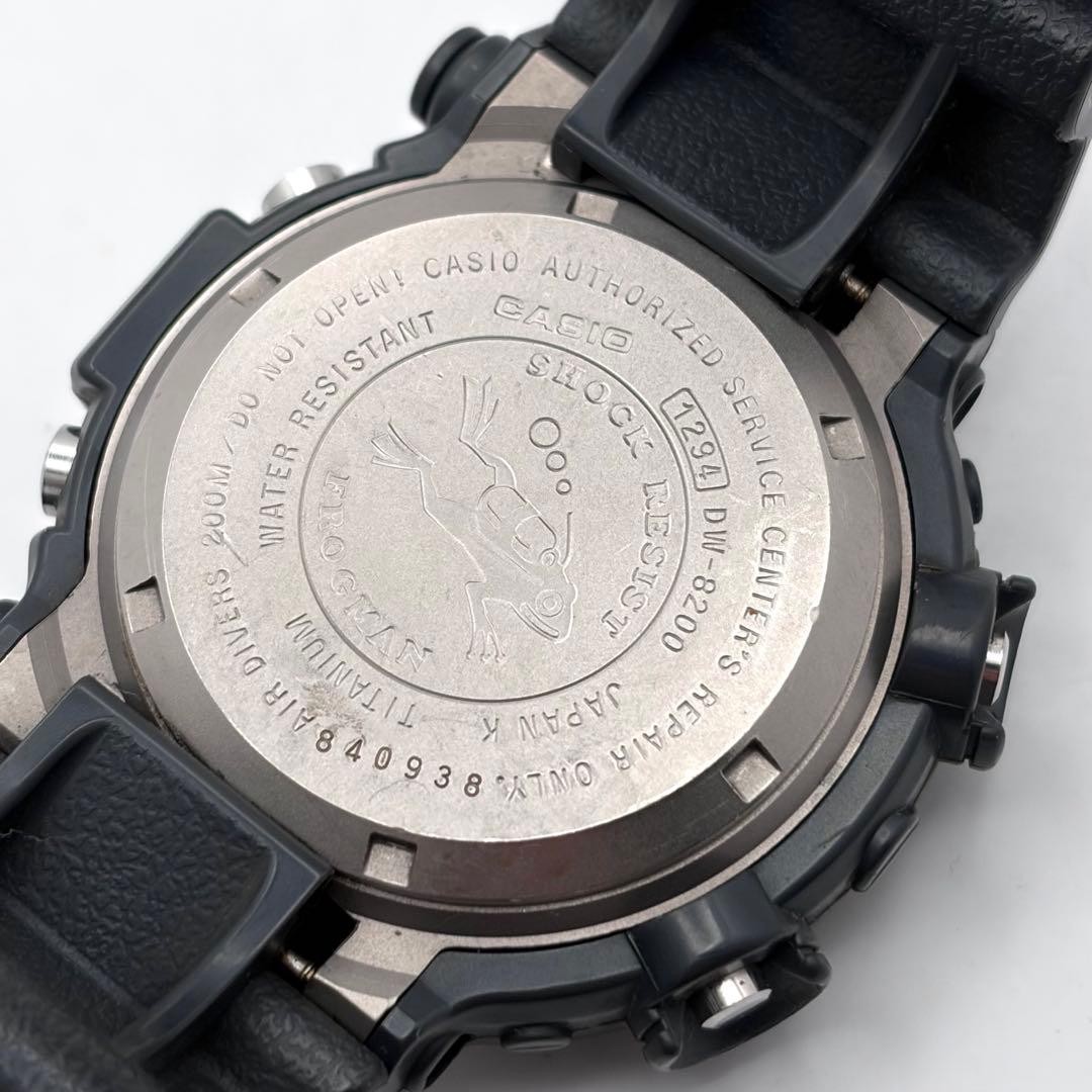 CASIO G-SHOCK DW-8200-1A FROGMAN Black Gray Titanium Watch Used Japan