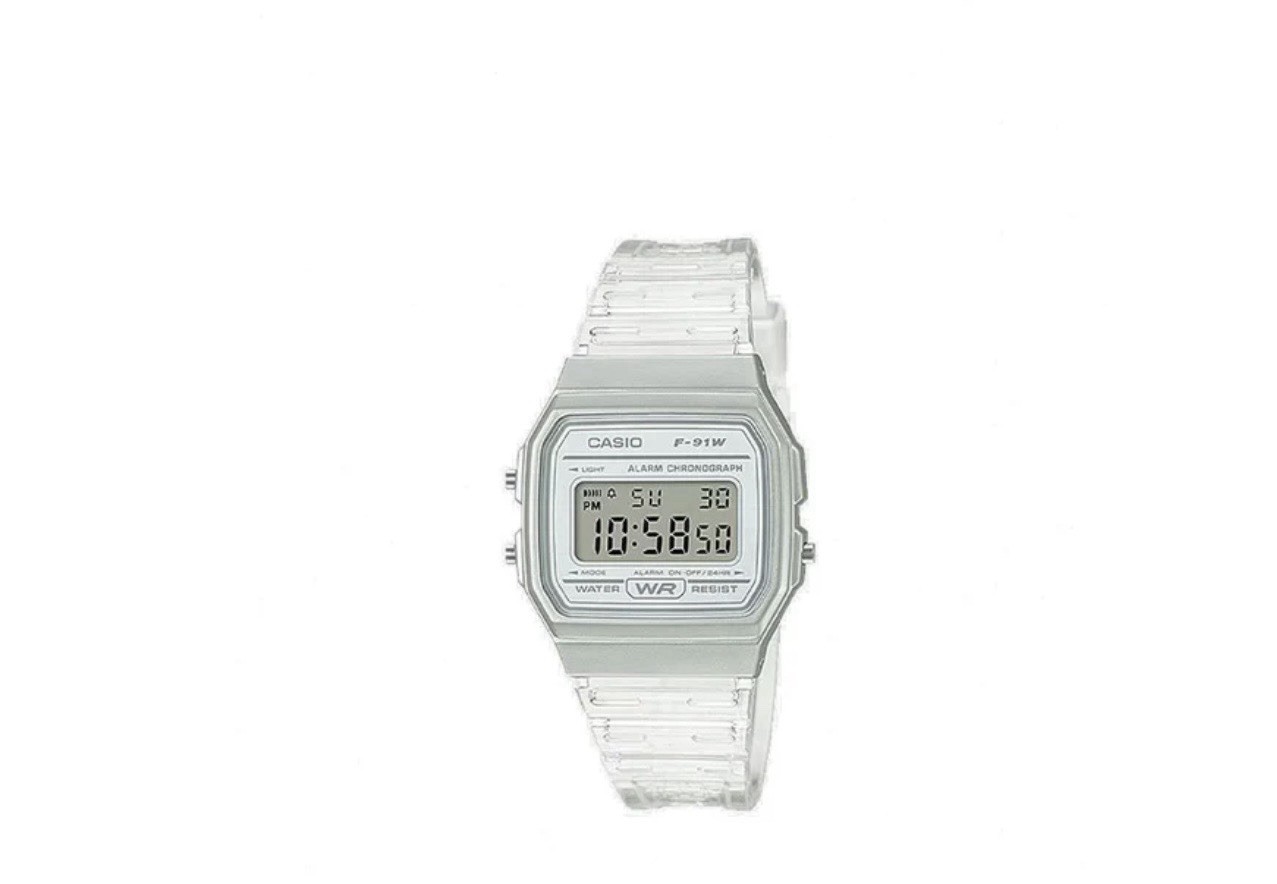 Casio F91WS-7 Transparent Resin Band Unisex Watch
