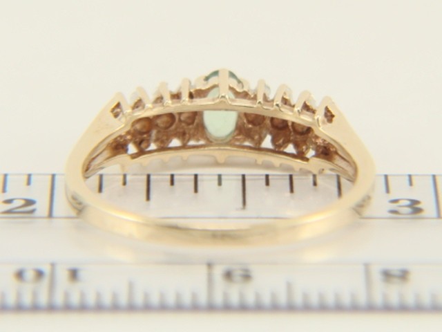 10K Yellow Gold Natural Chrysoberyl and Natural Diamond Ring Size 7.25