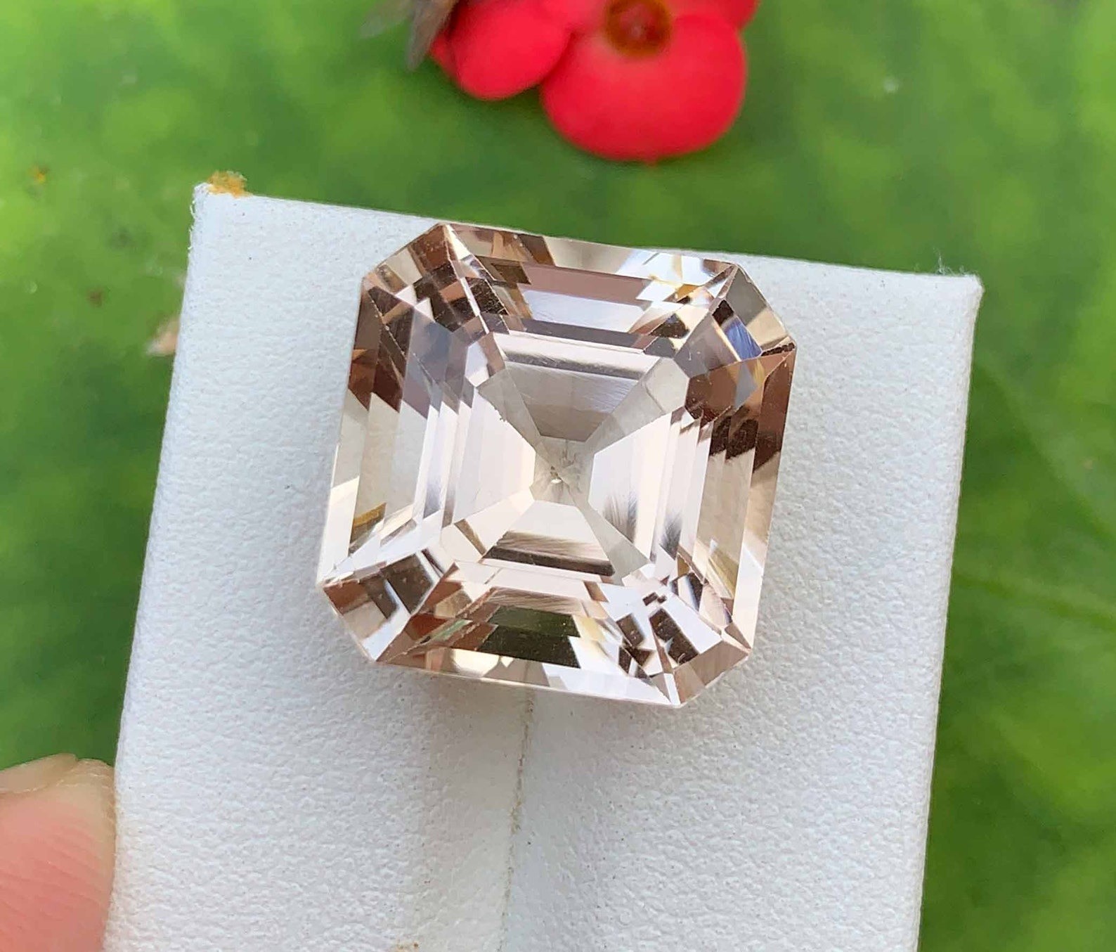 Certified 40.55 Ct Natural Light Golden Color Topaz Asscher Cut Loose Gemstone