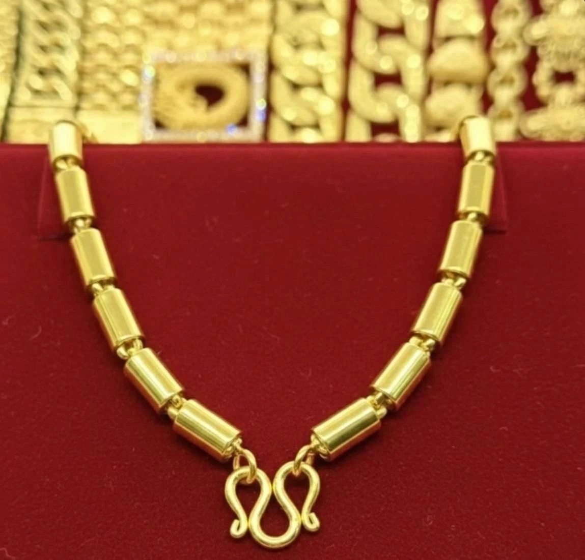 Thai Gold plated 24k Necklace Yellow Chain Pendant 24″ Weight 5 Bah Jewelry Gift