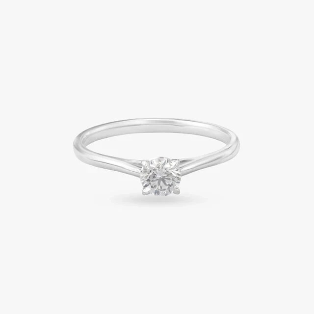 Wedding Ring Diamond Round 0.40 Ct Lab Grown Solid 18K White Gold Size 5 6 7 8 9