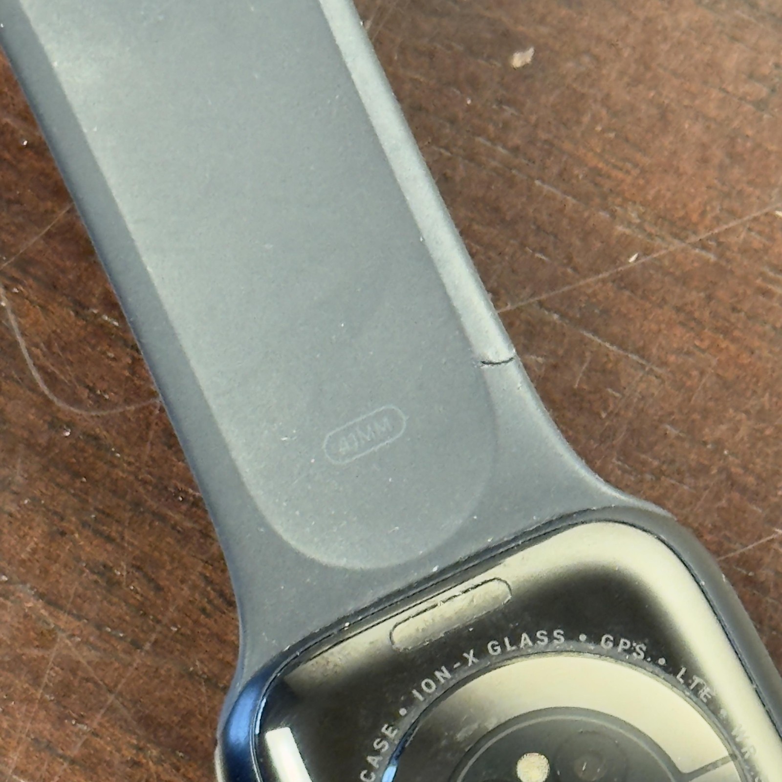 Apple Watch Series 7 Mens Watch 41mm Black Dial Blue Sport Band GPS LTE Aluminum