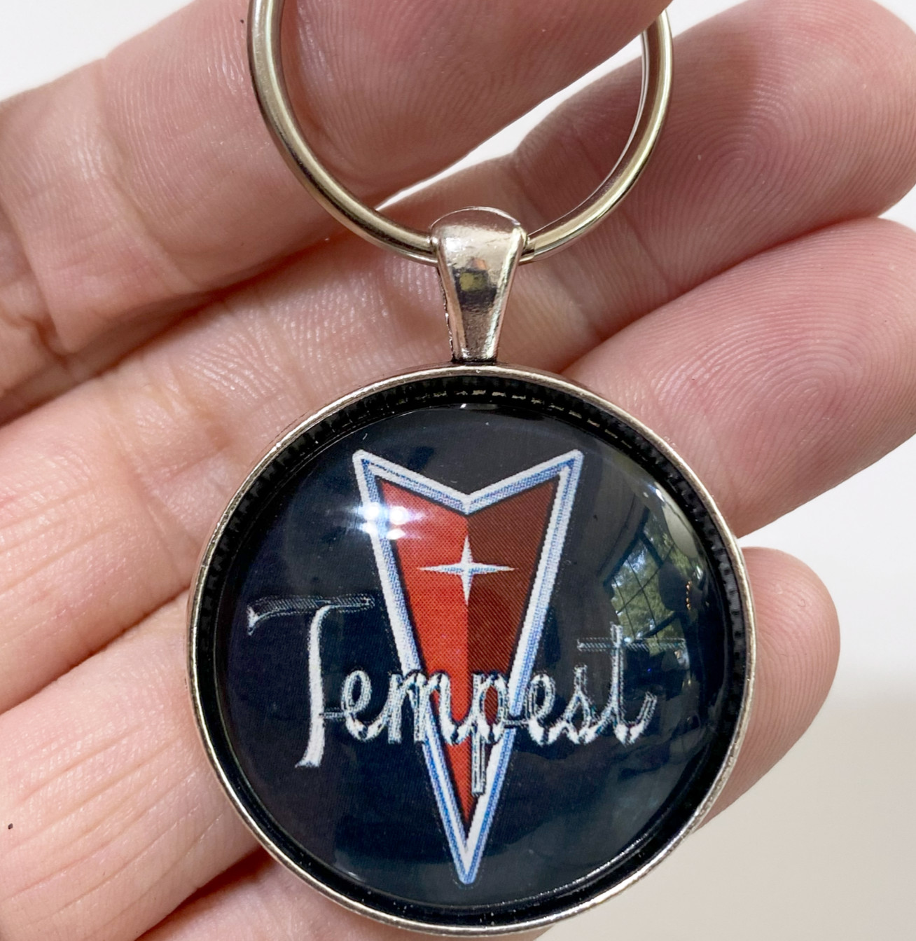 Vintage Pontiac Tempest Chrome Badge Emblem Logo Reproduction Keychain