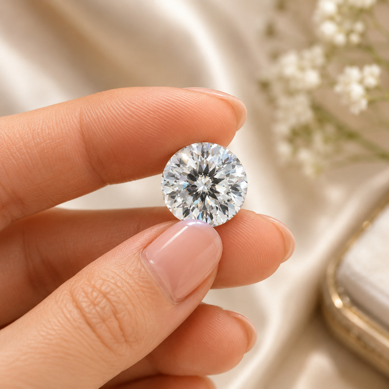 6.50 mm Portuguese 1.02 Ct D color Lab grown VVS2 Clarity GIE Certified Diamond