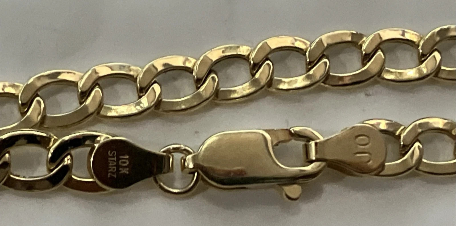 10kt Real Gold Curb Link Semi-Solid/Hollow Chain 8grams 5mm 22” Starz Brand NWT