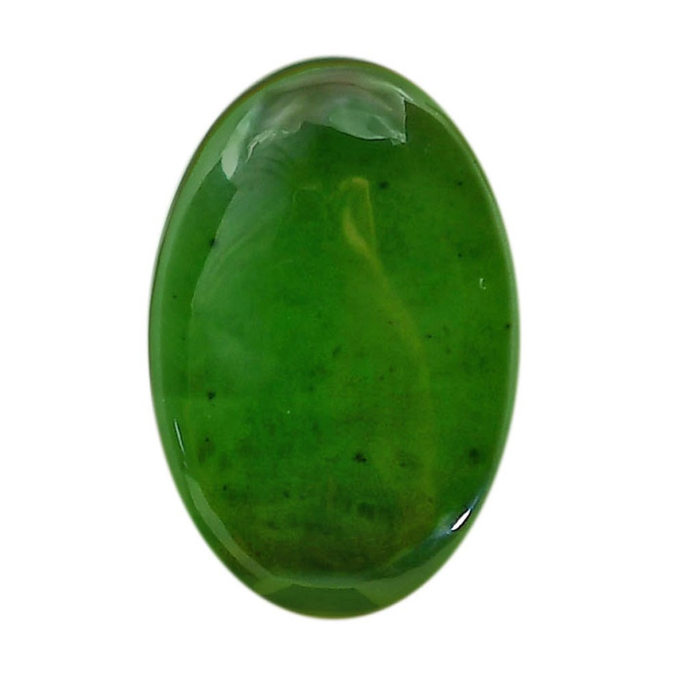 Natural Nephrite Jade 21.8×31.9×4.3 mm Oval Shape Polished Gemstone LS76-05940