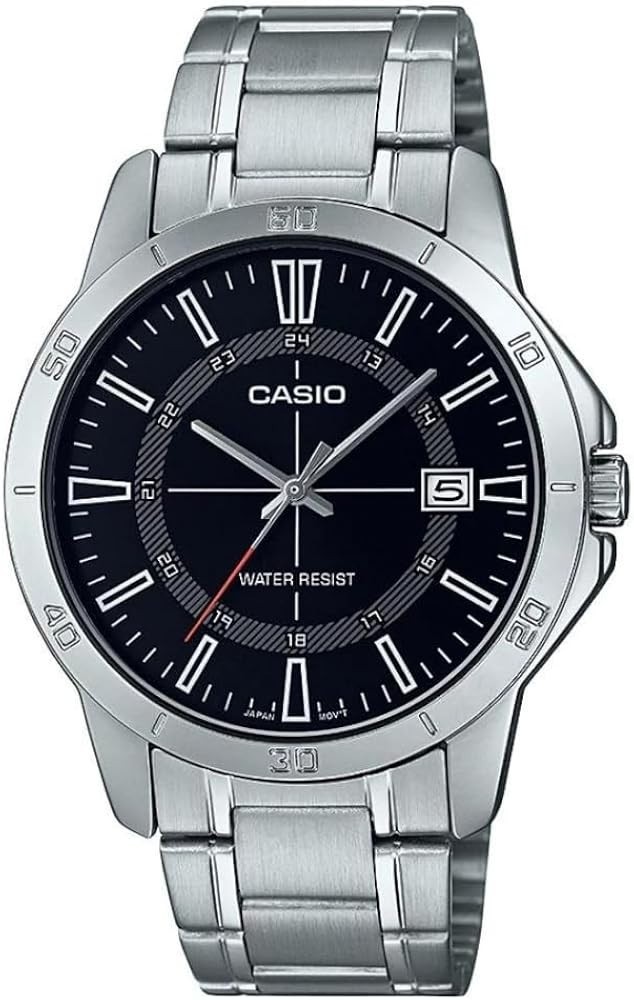 Casio MTP-V004D-1C PREOWNED Men’s Watch Quartz Analog Date Window Stainless Stee