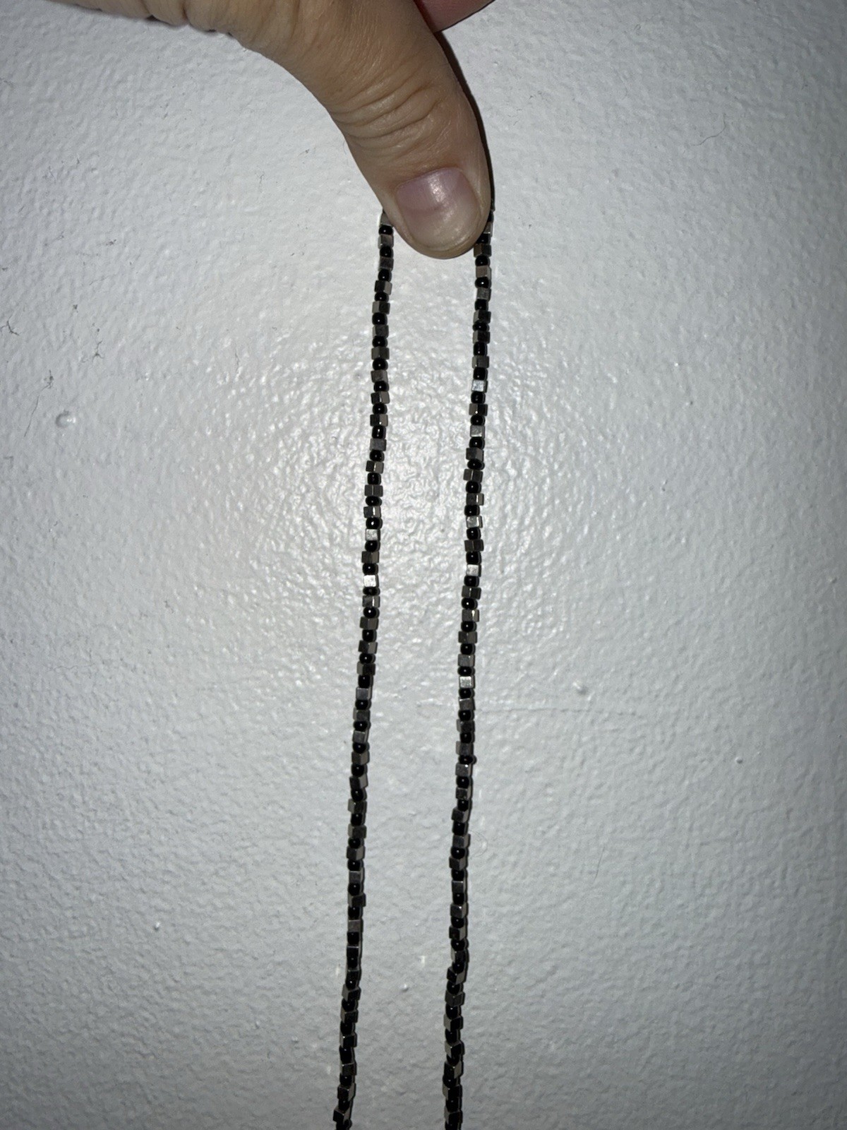 Beaded Wrap Necklace Black And Silver