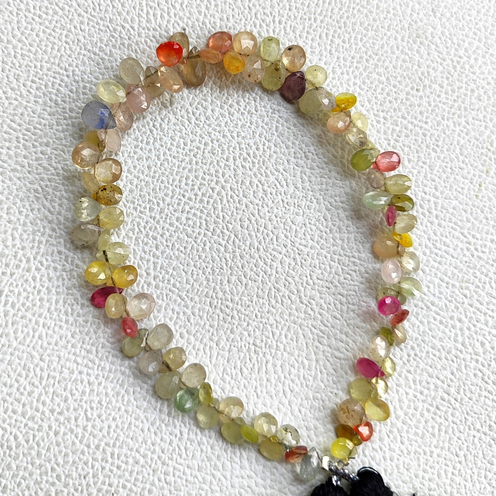 Sri Lanka Multi Sapphire Pear Faceted Beads 8.5″ Strand 7x5mm to 8x6mm Gems
