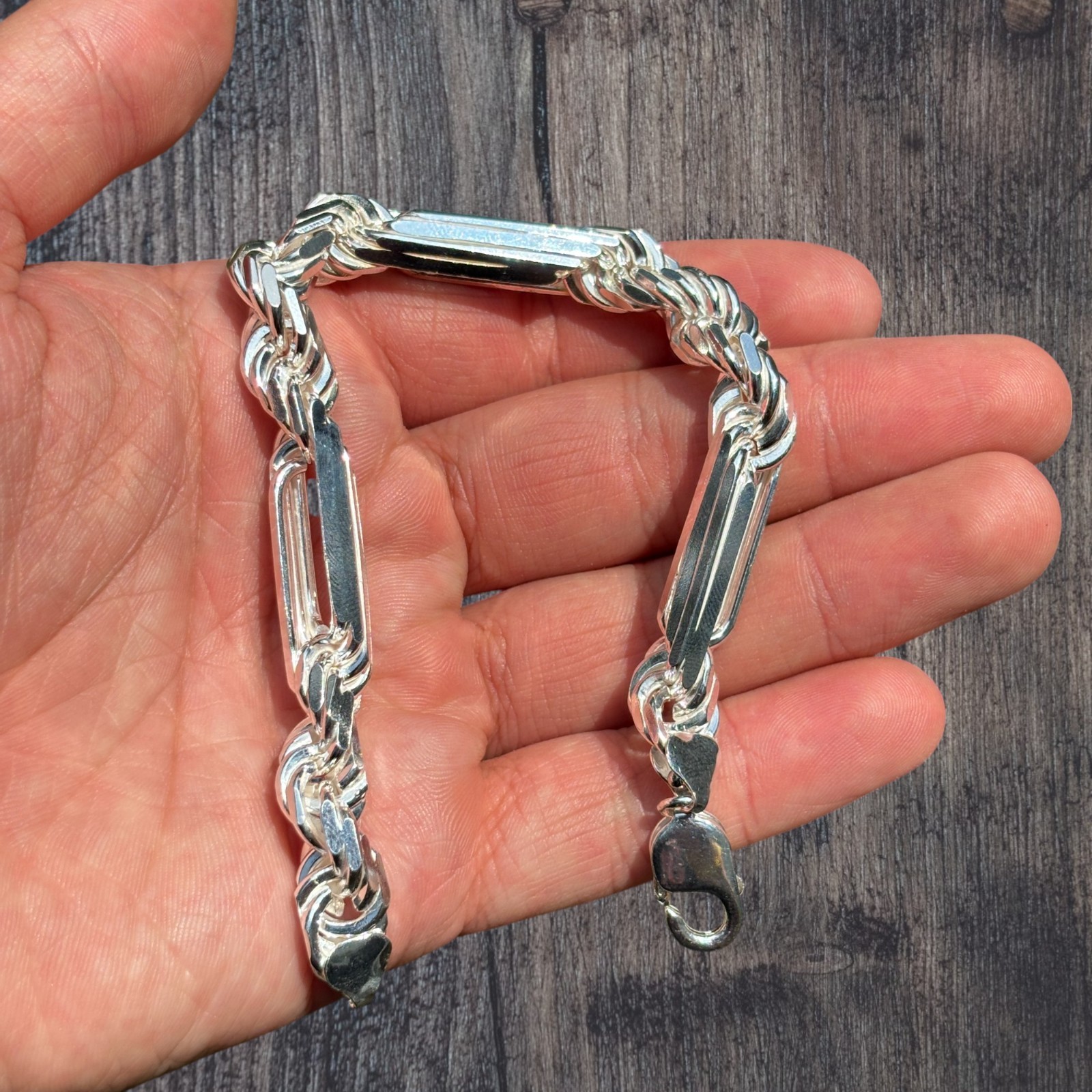 10mm Figarope Milano Bracelet – Solid 925 Sterling Silver Or 14k Gold Vermeil