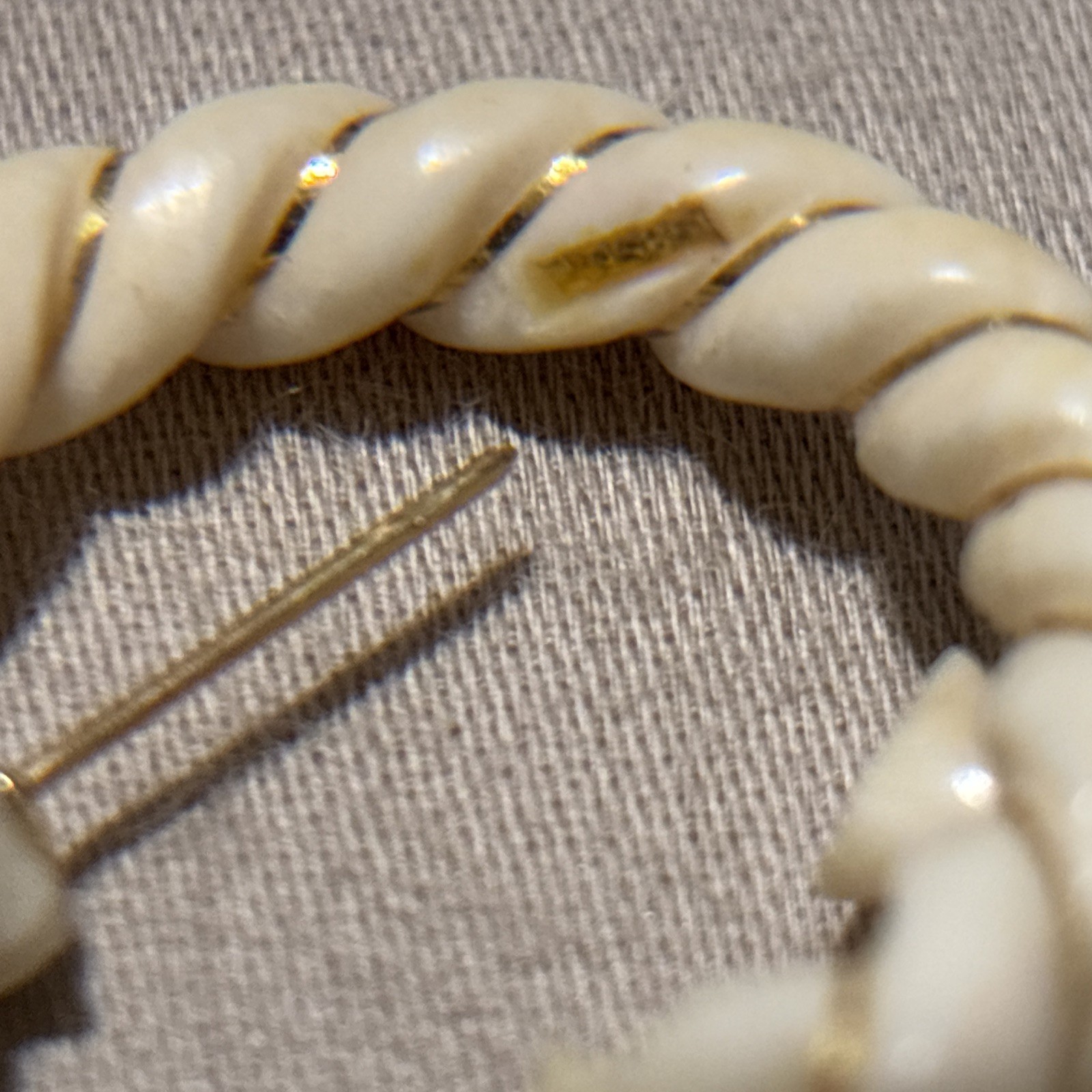 14K 585 Bone Half Hoop Earrings – SEE MY OTHER BONE SOLD SEPARATELY
